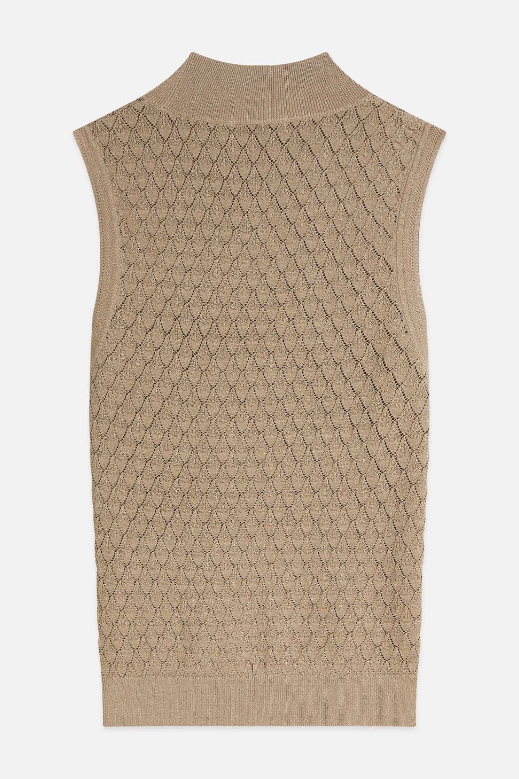 Pointelle Metallic Knitted Vest