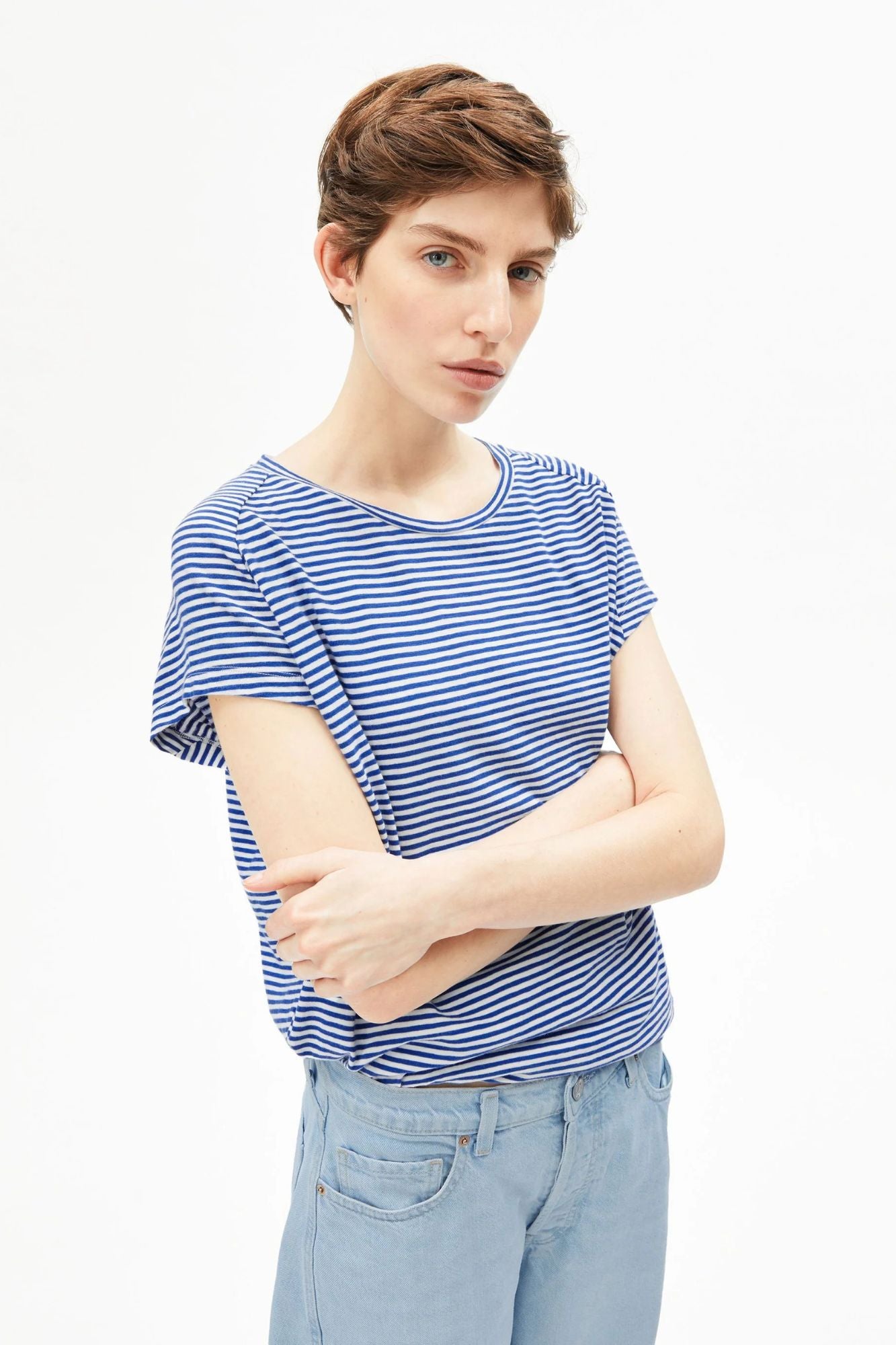 Slub Jersey Stripe T- Shirt