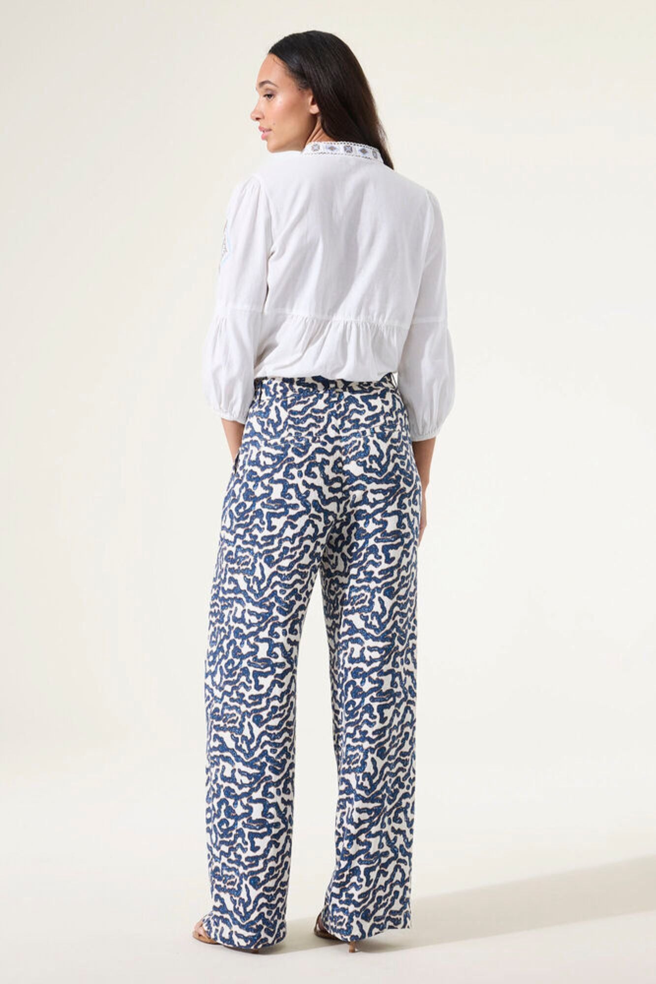 Embroidered Linen Top