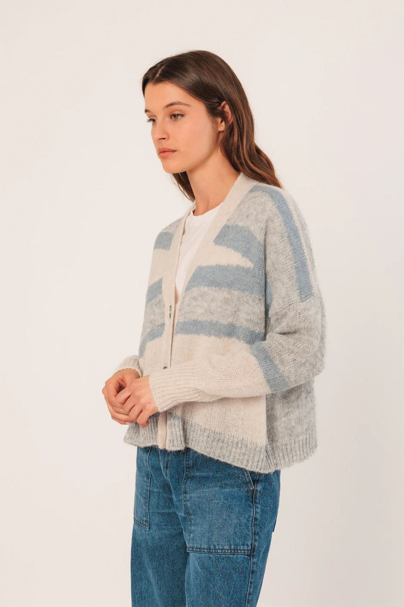 Intarsia Alpaca Cardigan