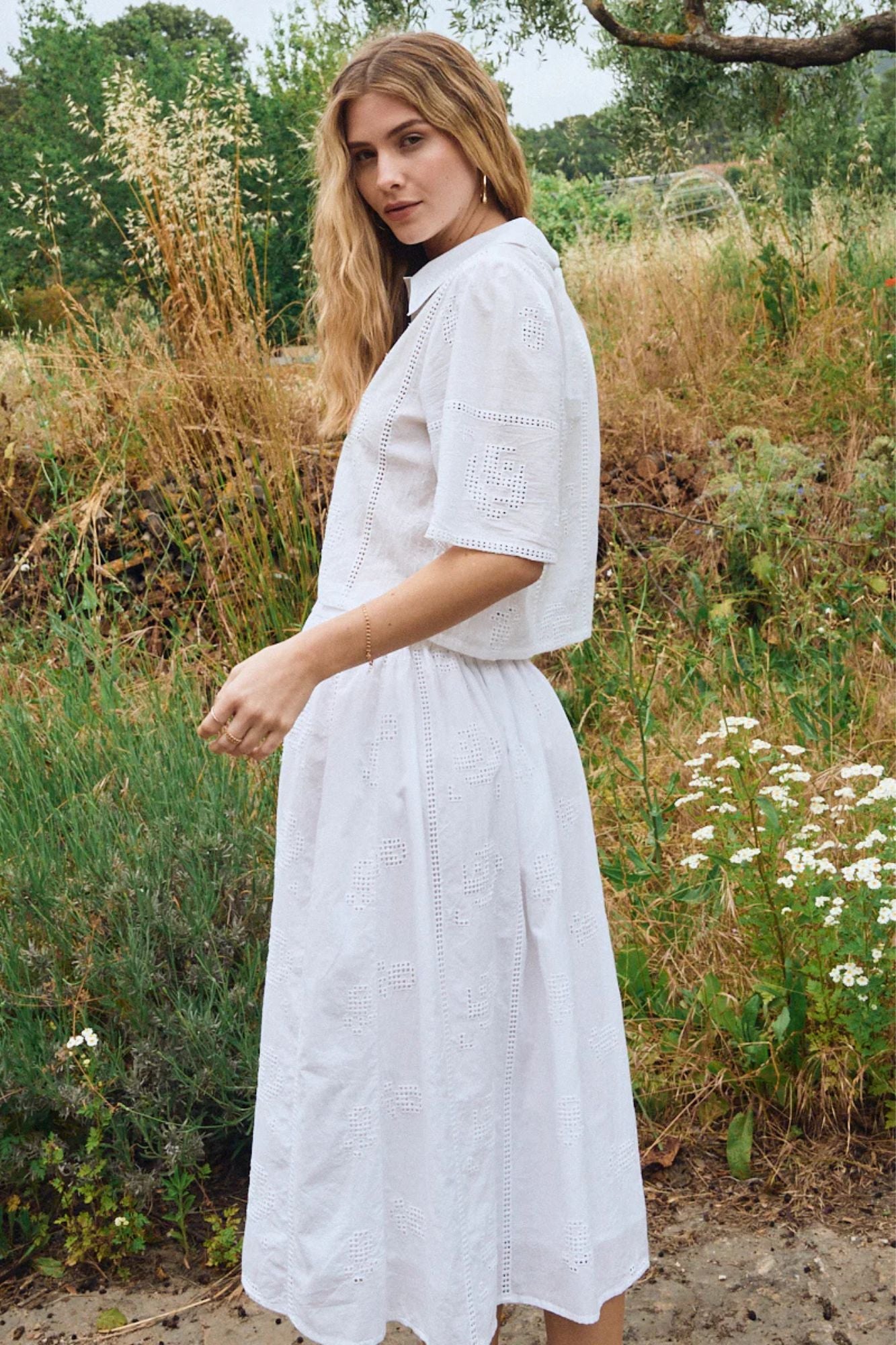 Woven Eyelet Skirt