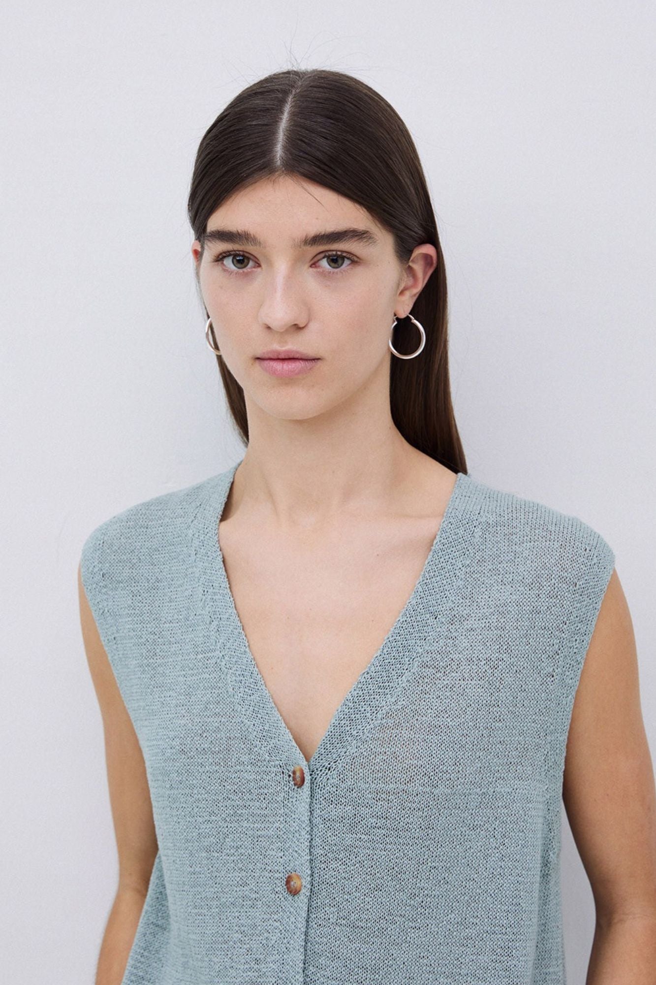 Cotton V-neck Vest