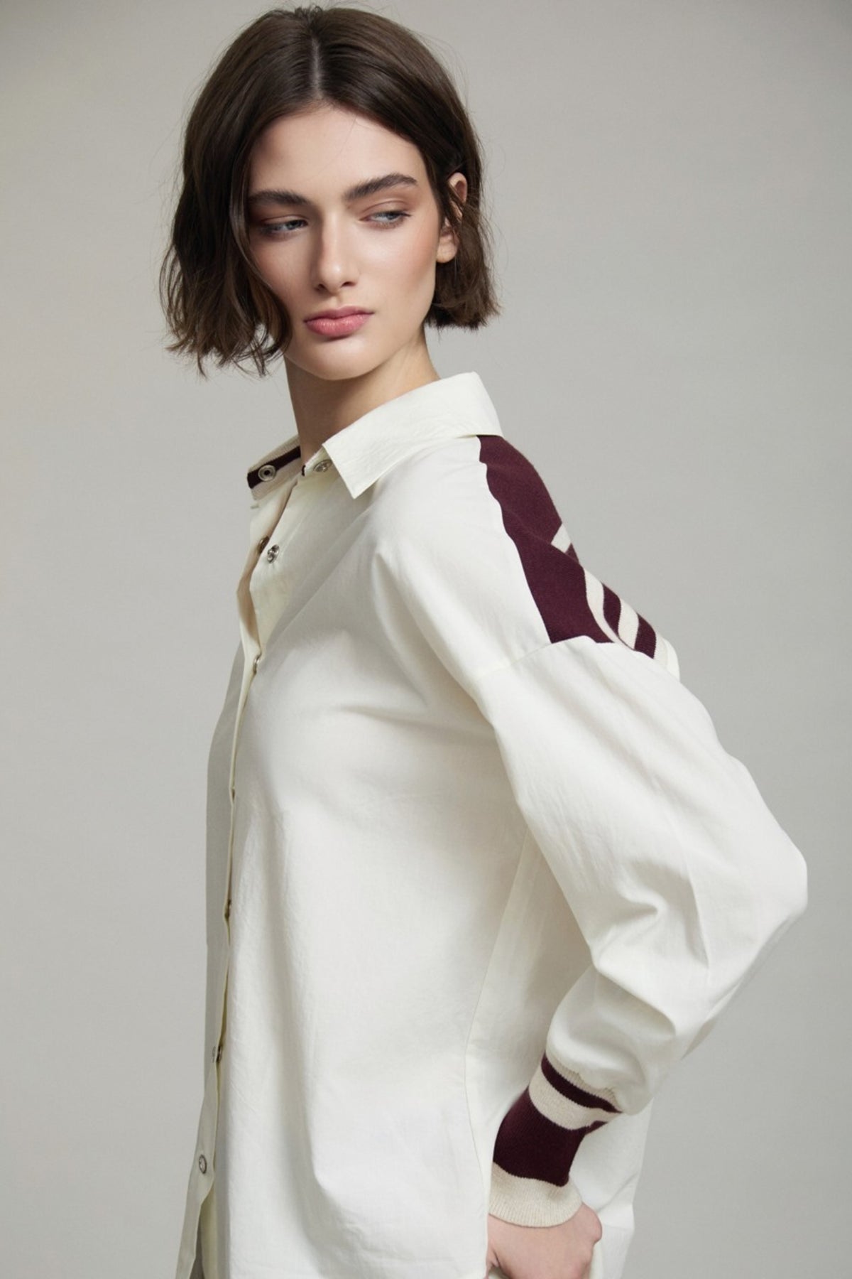 Shirt with Contrast Cuffs