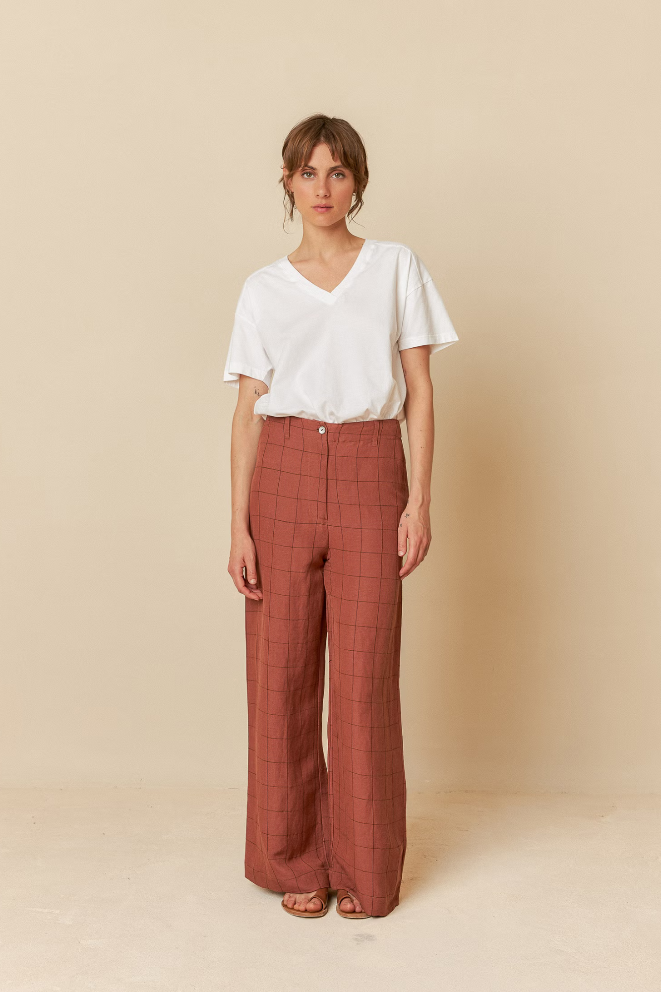 Windowpane Check Pants