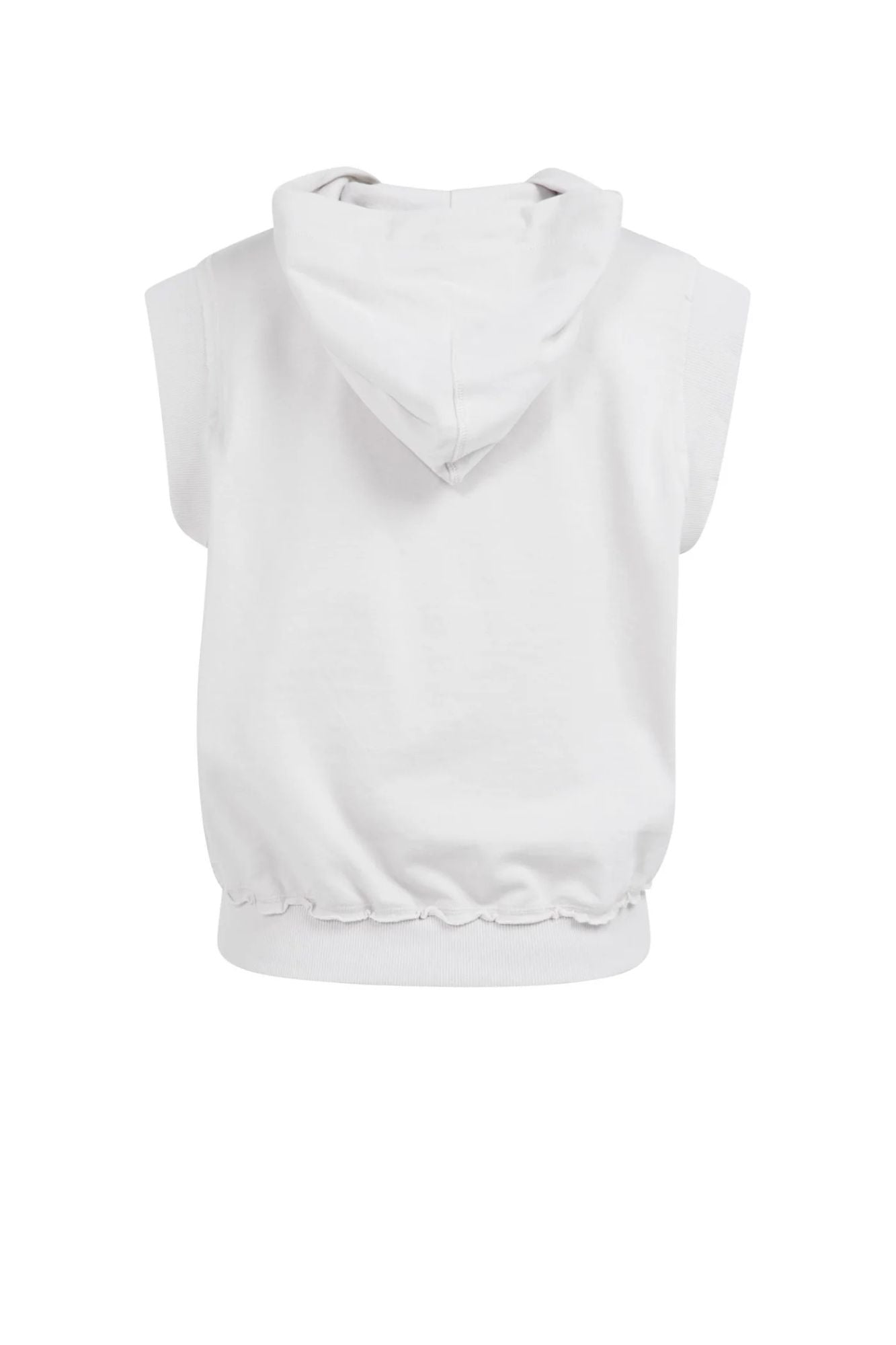 Sleeveless Hoodie with Cords