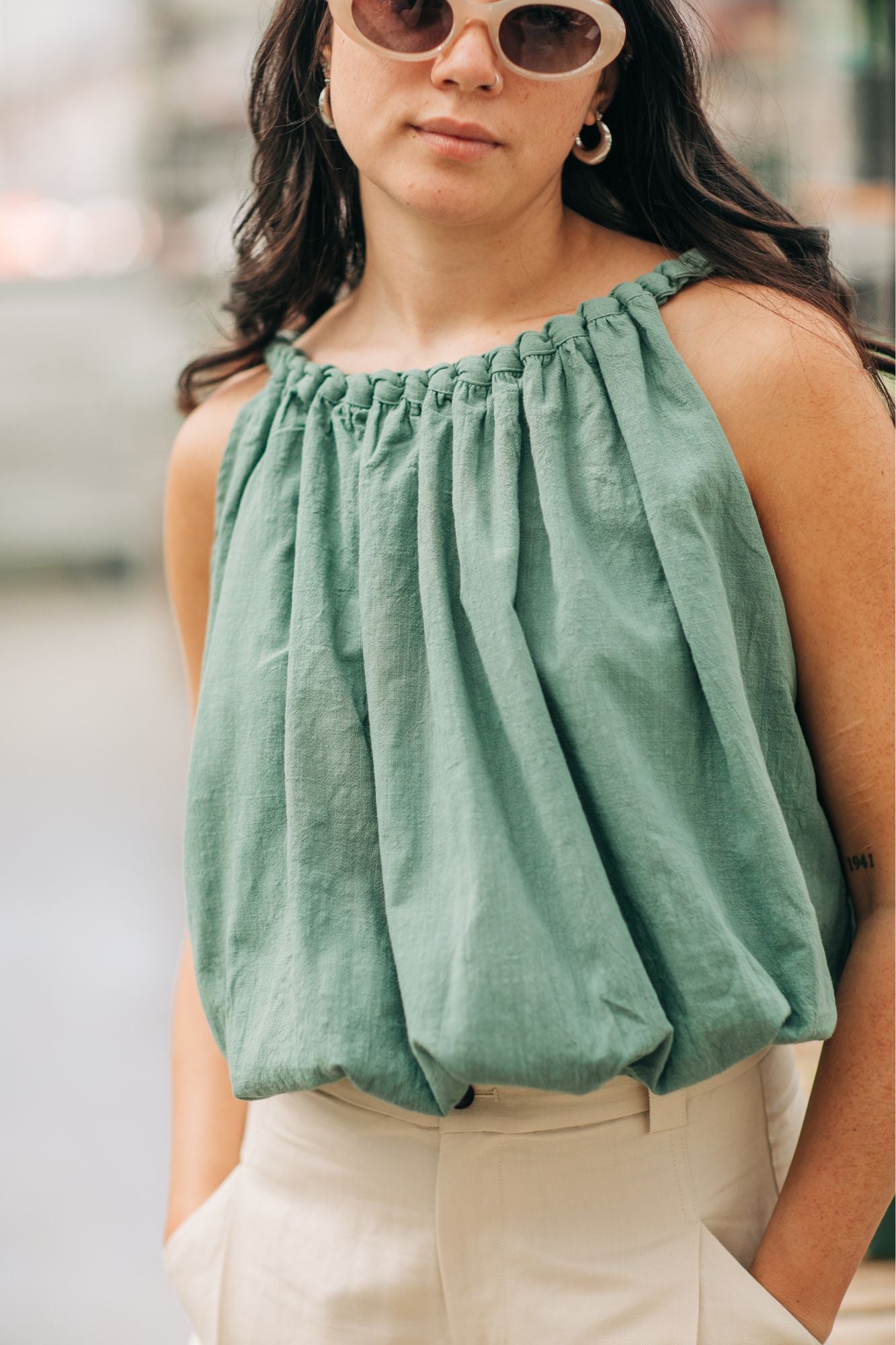 Cotton Ruffled Volume Top