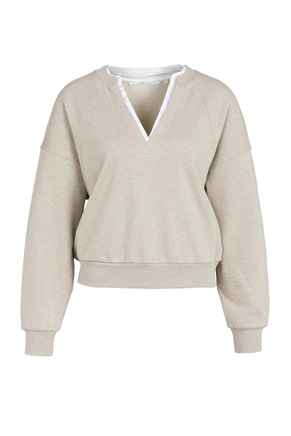 V-Neck Sweatshirt With Collar