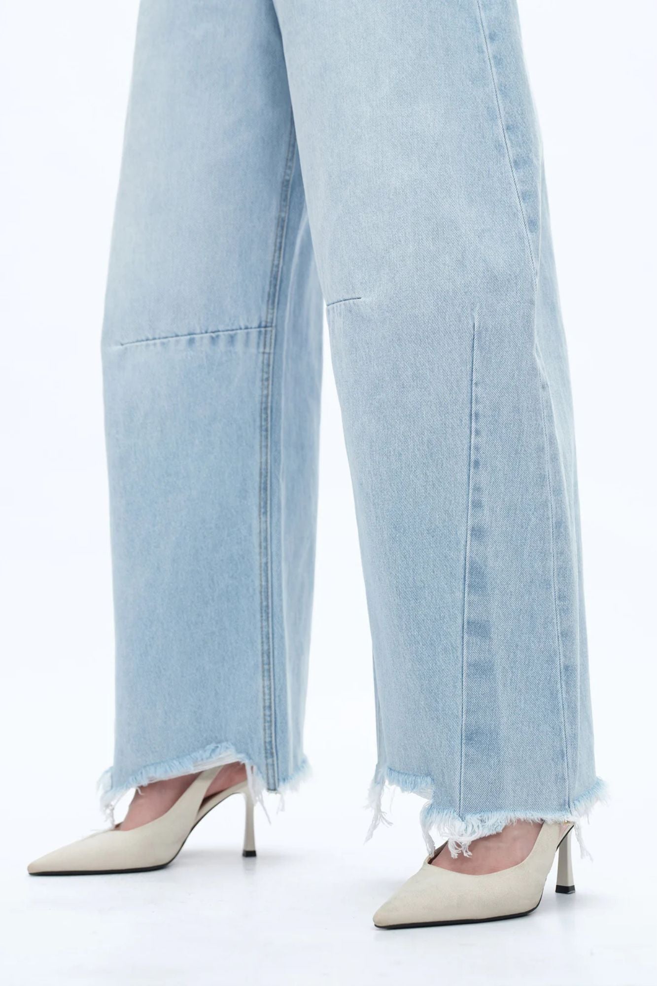 High Rise Drop Crotch Barrel Jeans