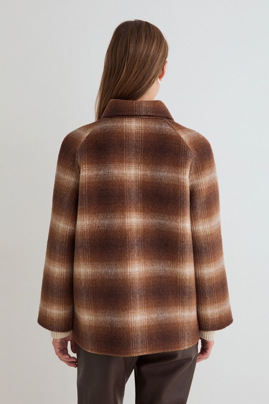 Short Handmade Coat with High Neck