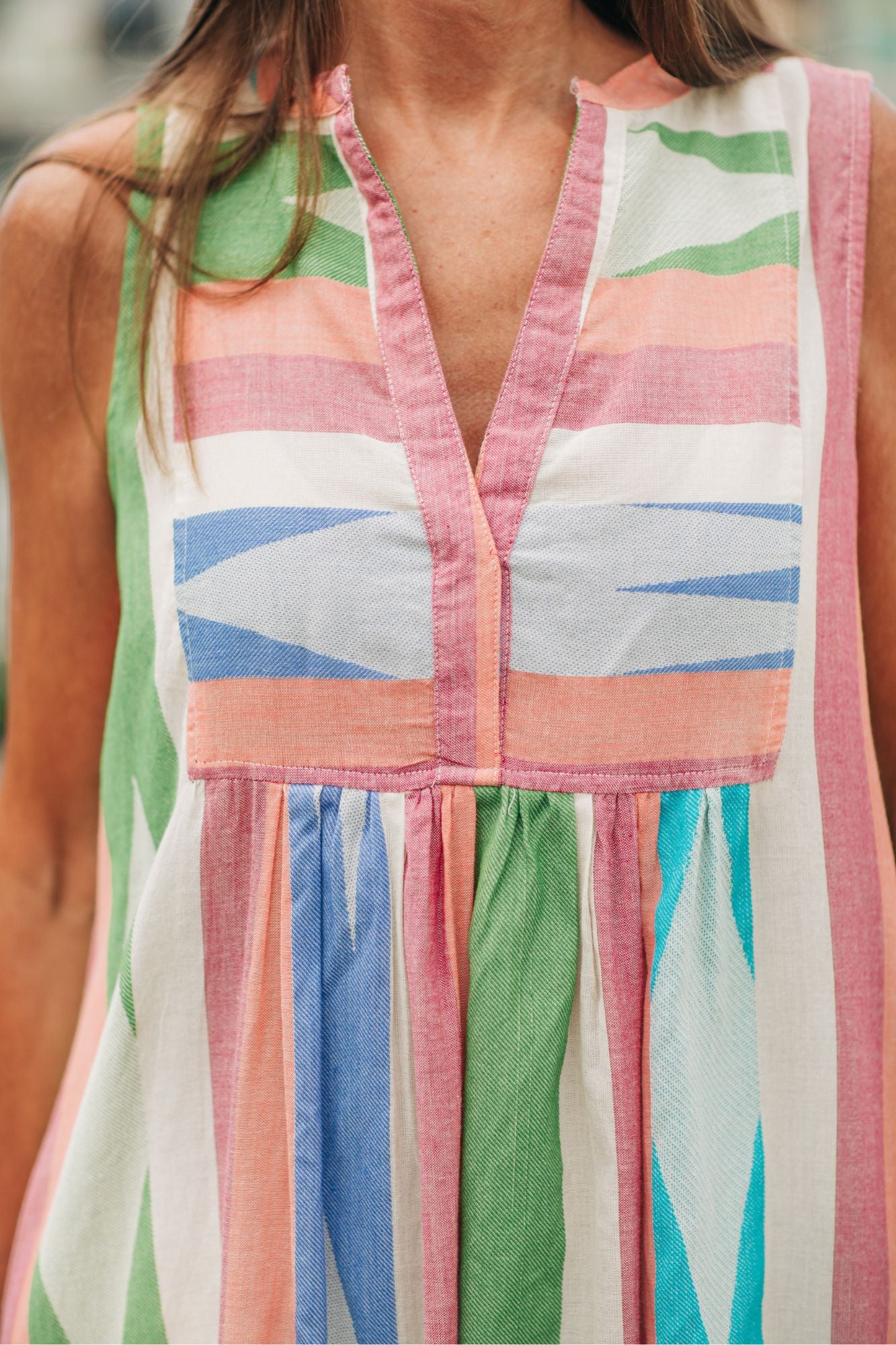Cotton Stripe Midi Dress