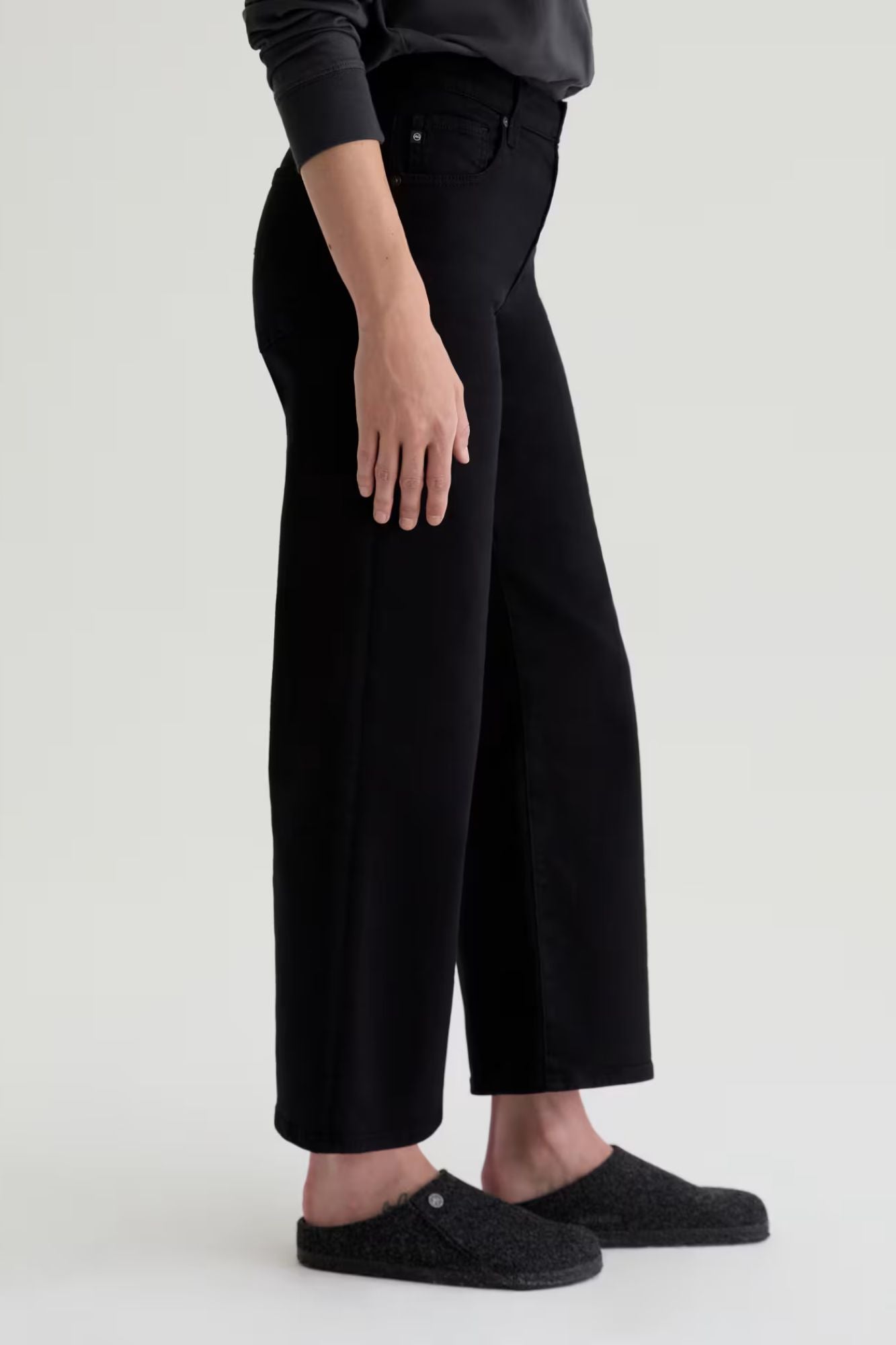 Saige Wide Leg Crop Super Black