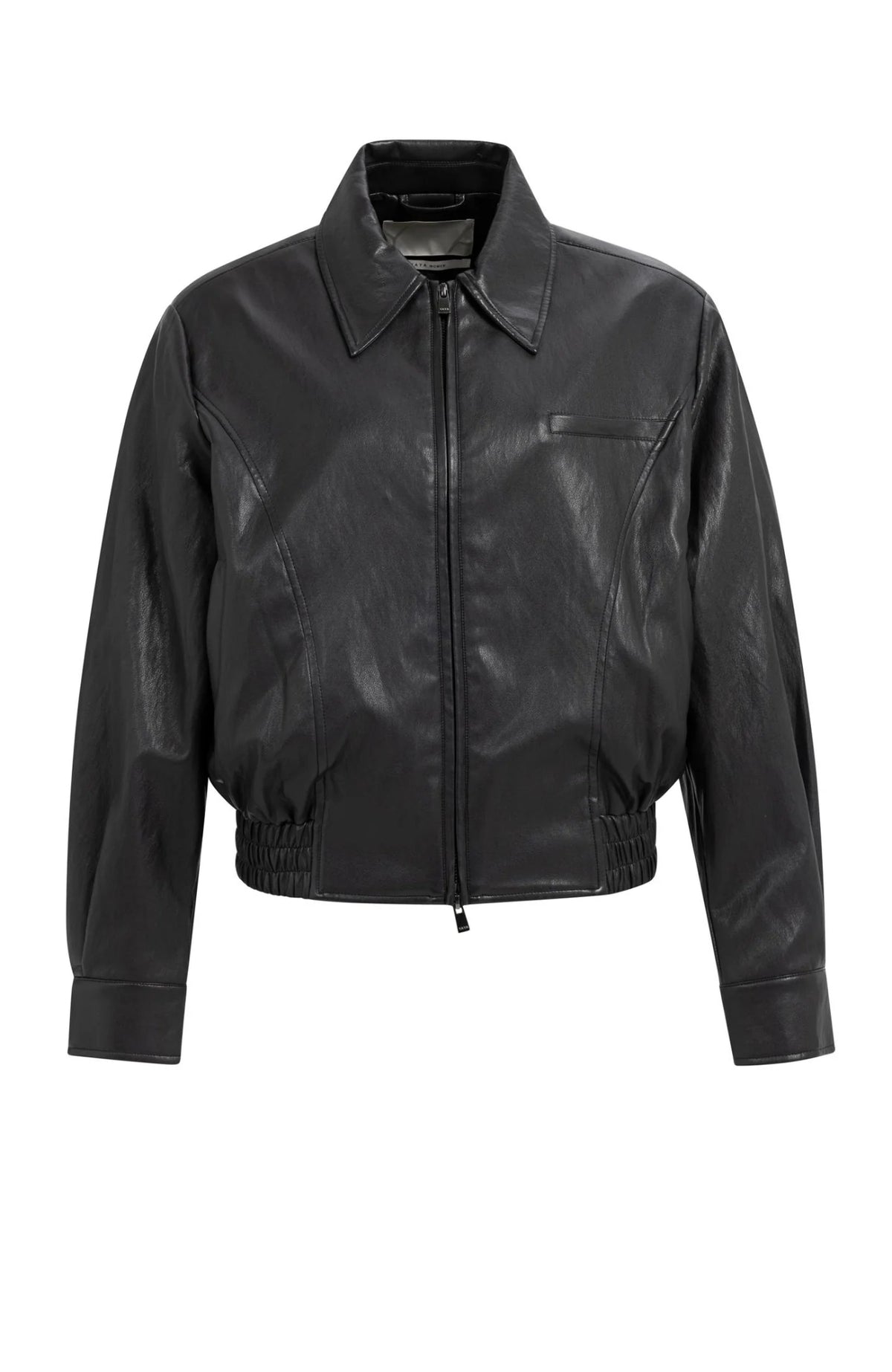 Faux Leather Cropped Jacket