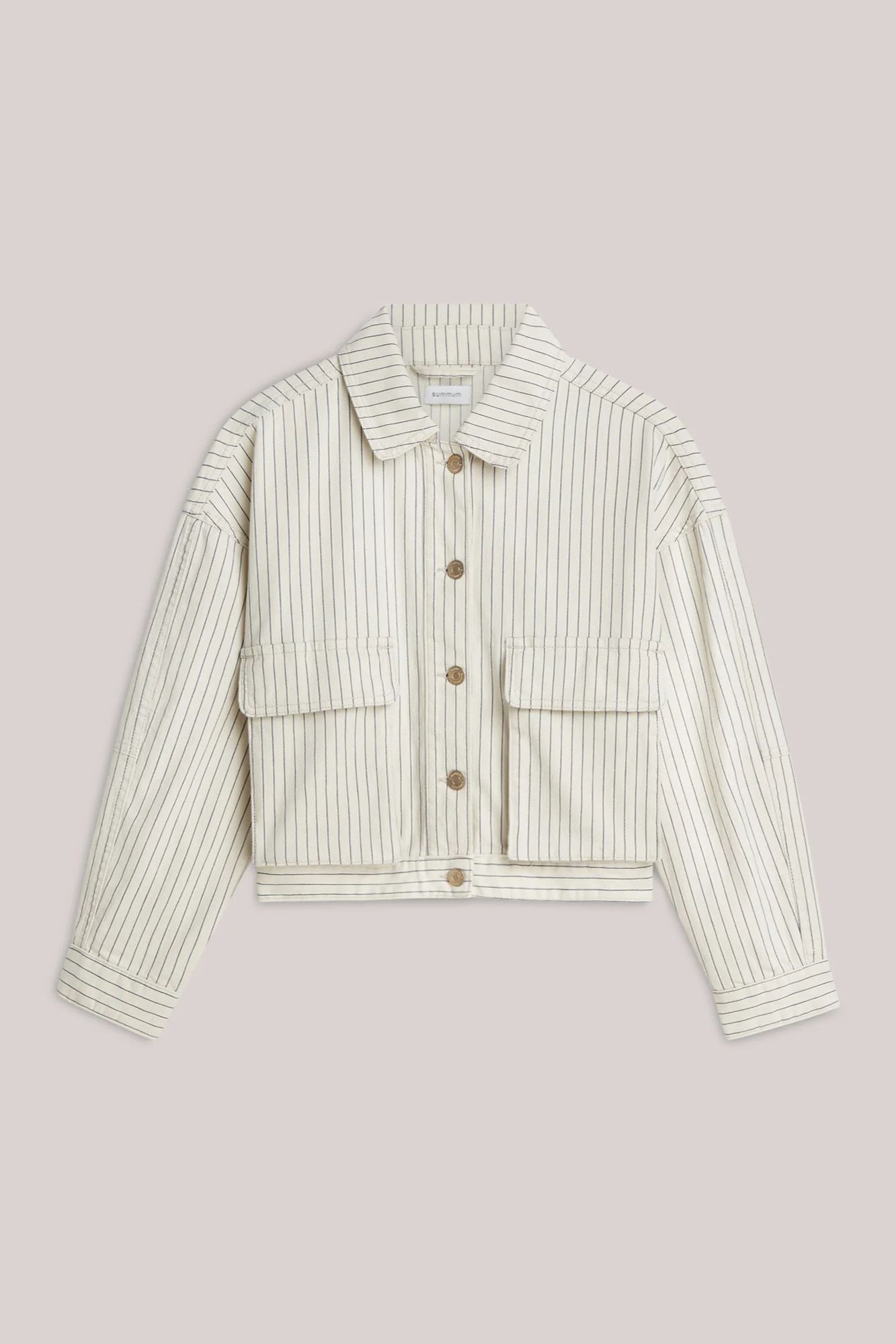 Denim Jacket with Herringbone Stripe