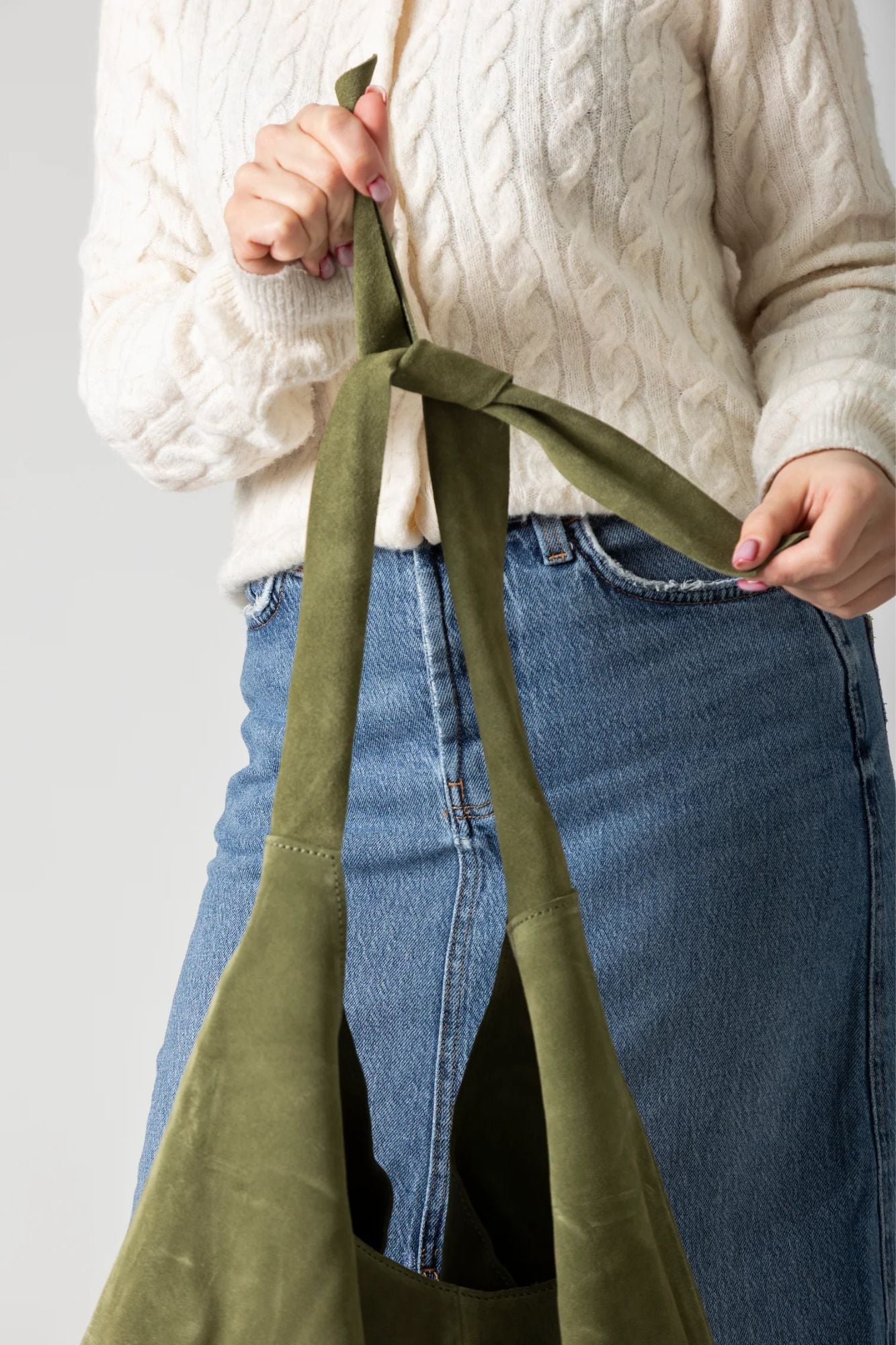 Knot Suede Shoulder Bag