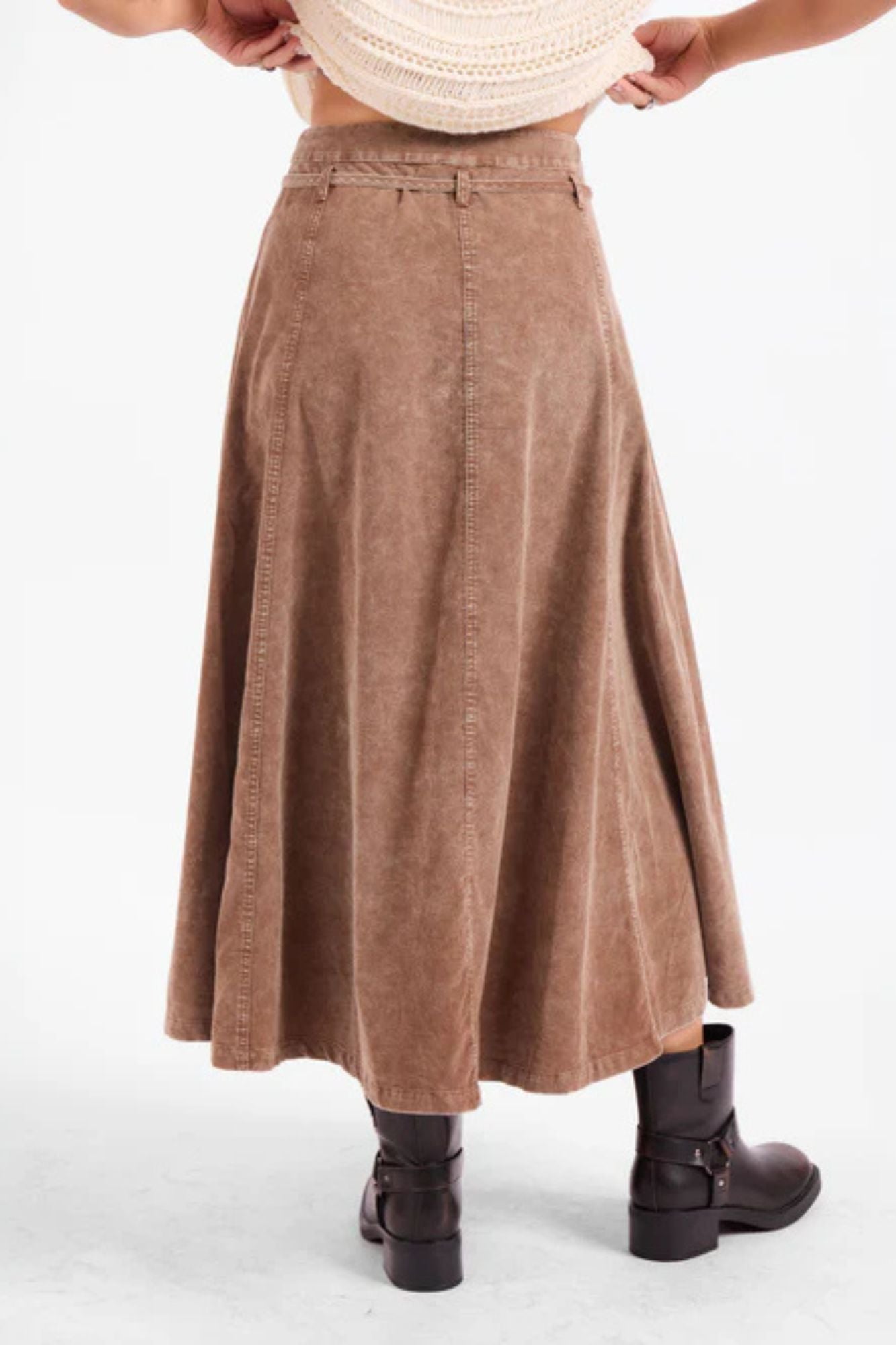 Get Like This Belted Midi Skirt