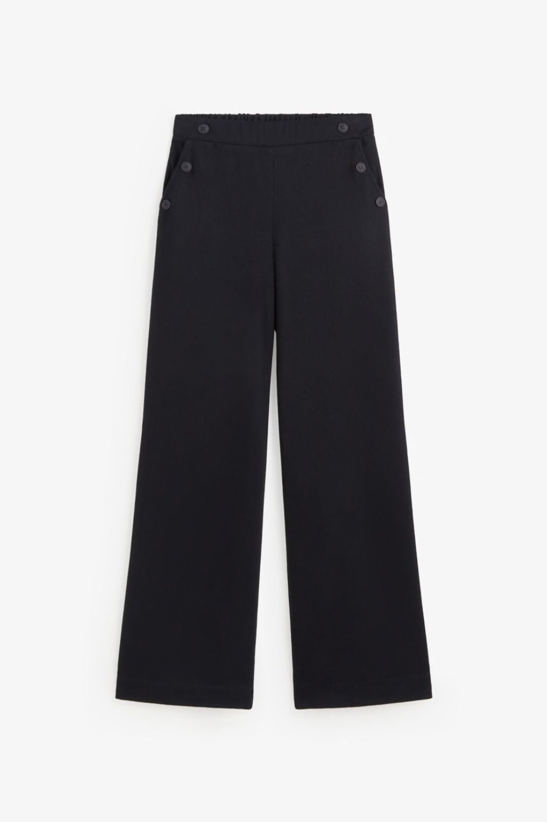 Wide Leg Trousers With Buttons