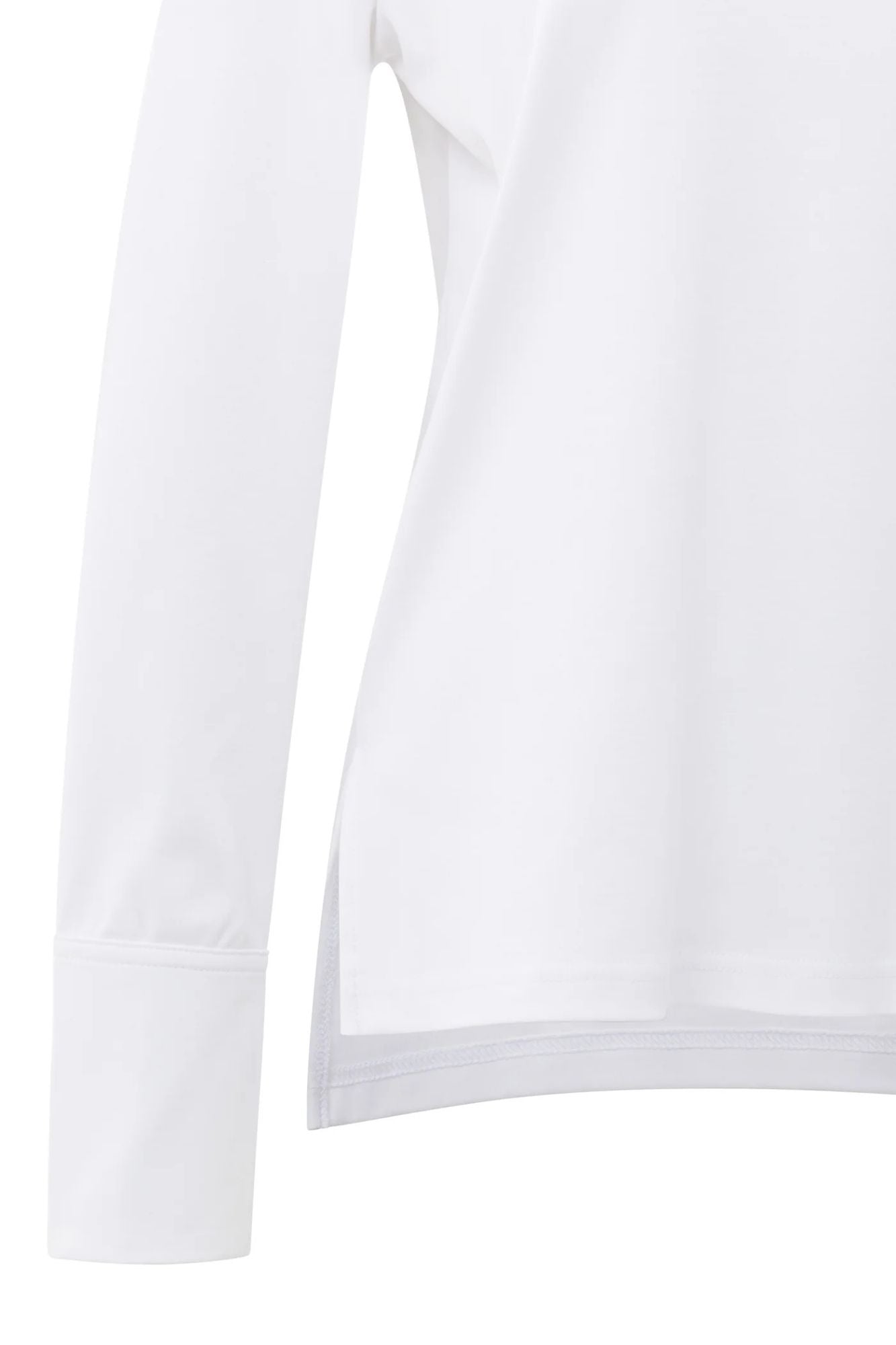 Long Sleeve Jersey Top with Woven Cuffs