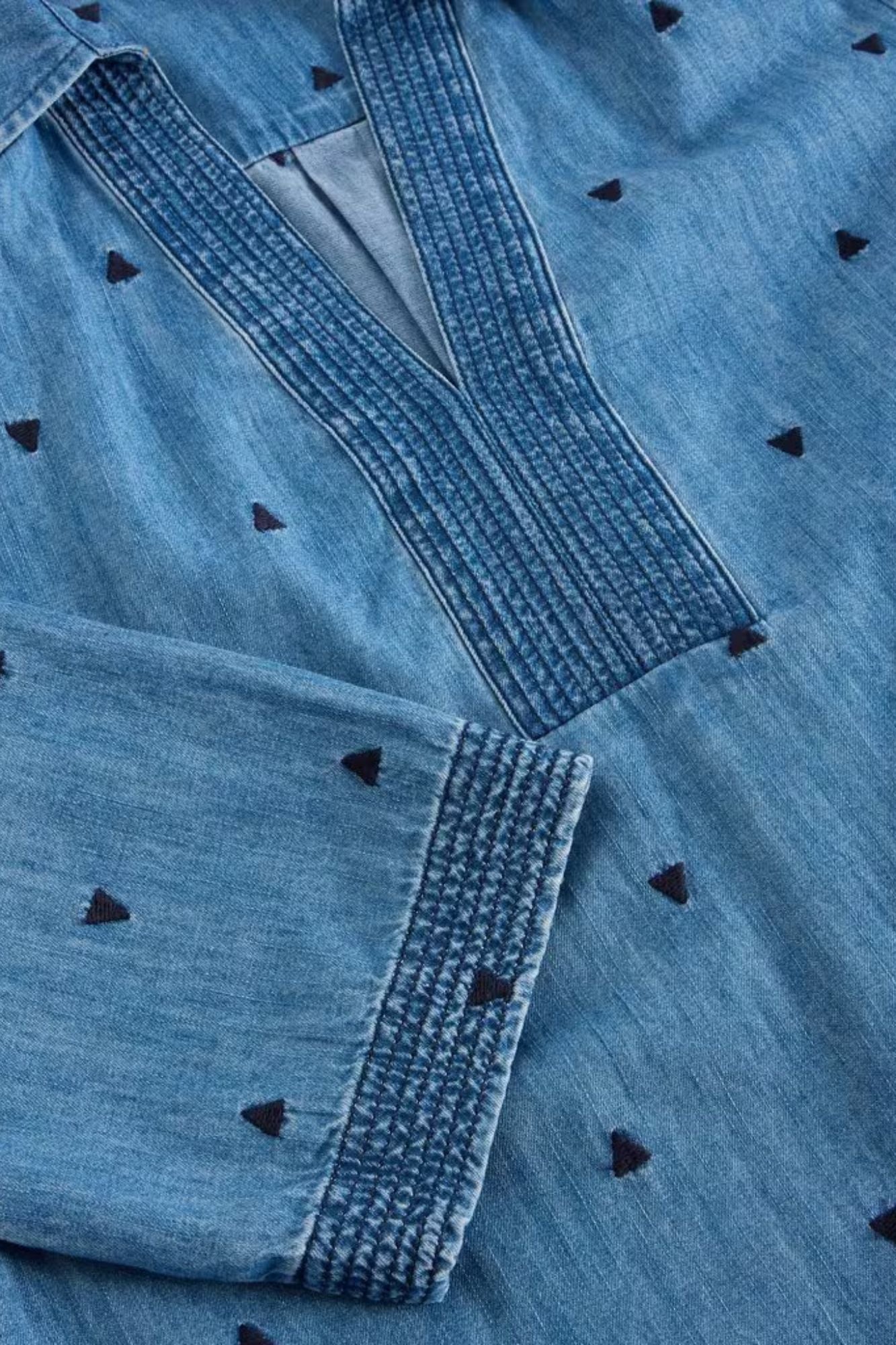 Blaire Denim Embroidered Tunic