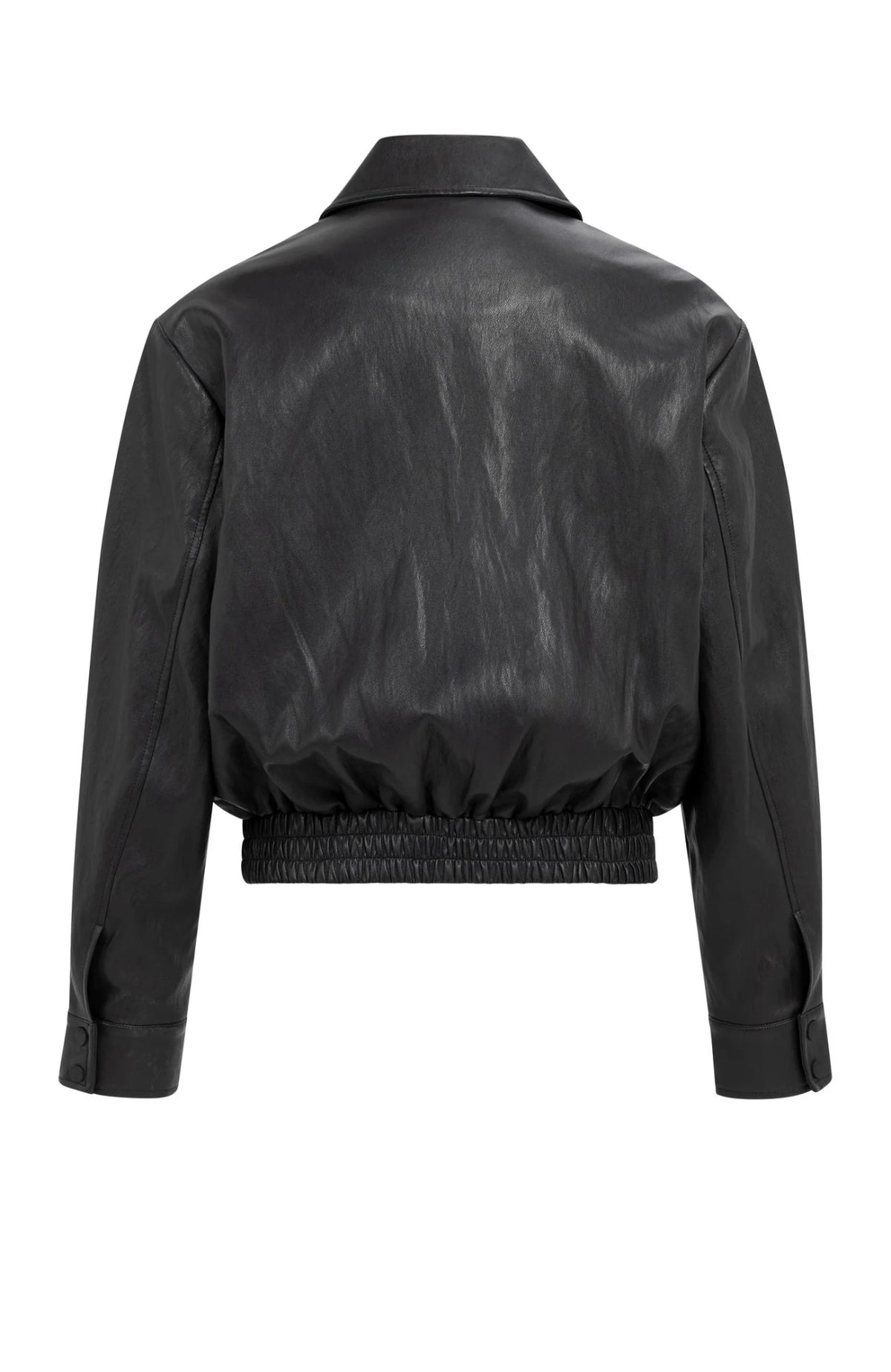 Faux Leather Cropped Jacket