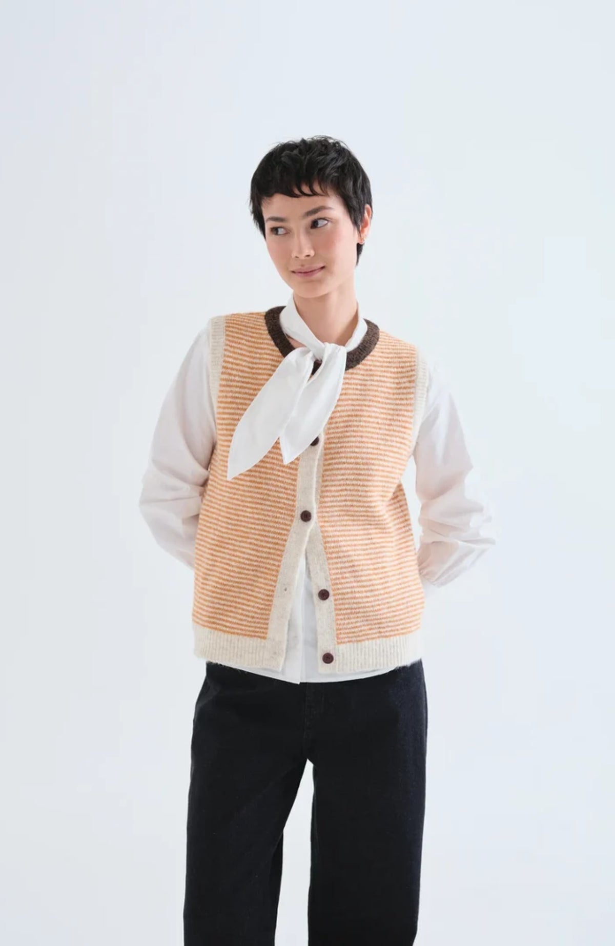Stripe Cardi Vest