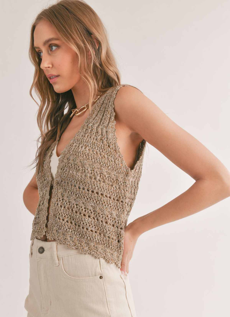 Jaz Pointelle Sweater Vest