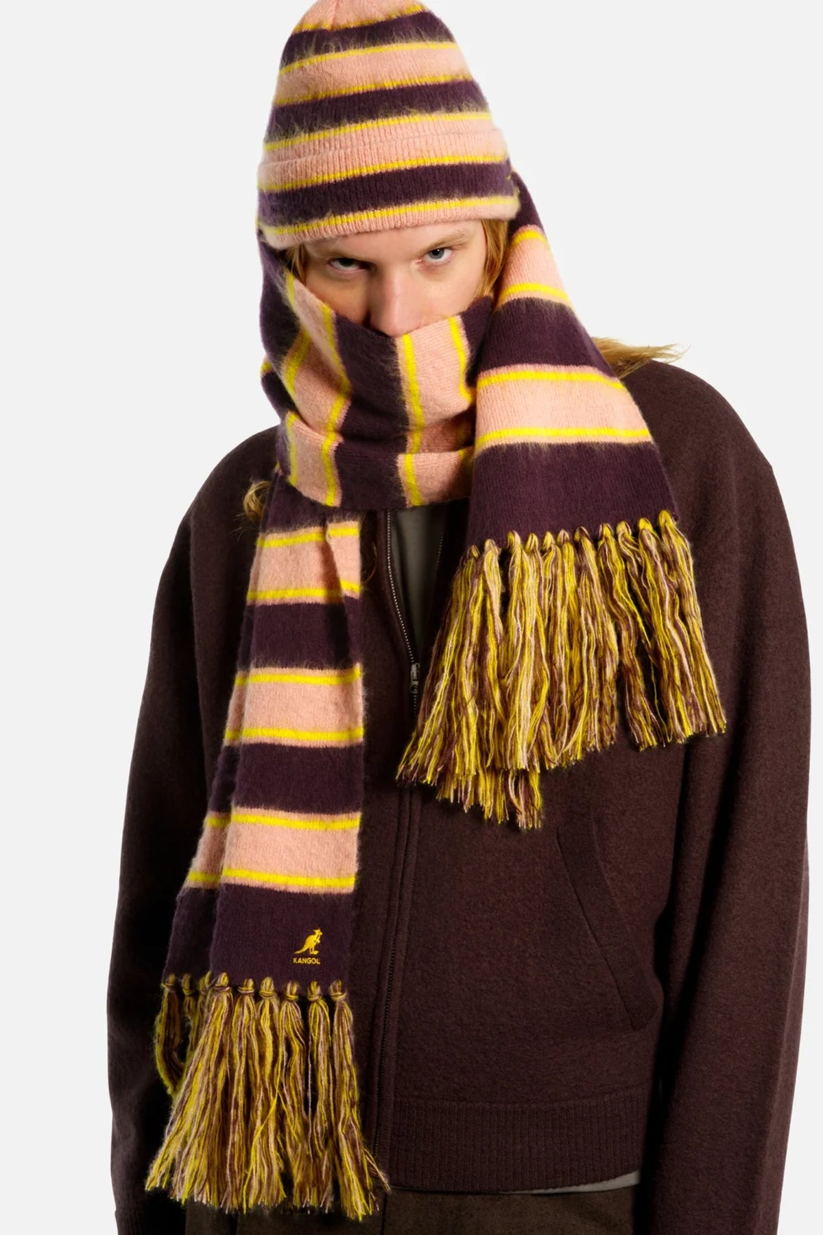 Fuzzy Stripe Scarf