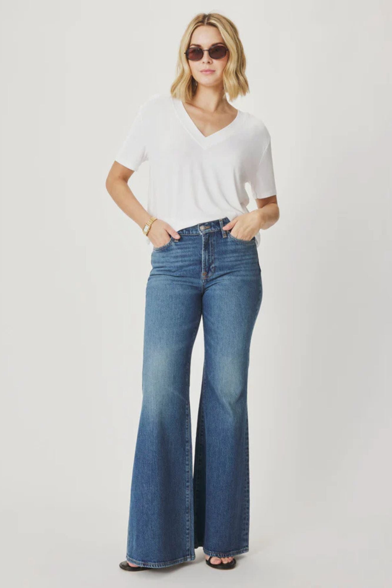 Kacey Bamboo V Neck SS Tee