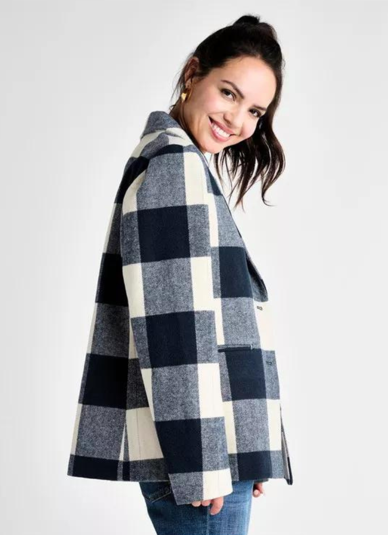 Plaid sales wrap jacket