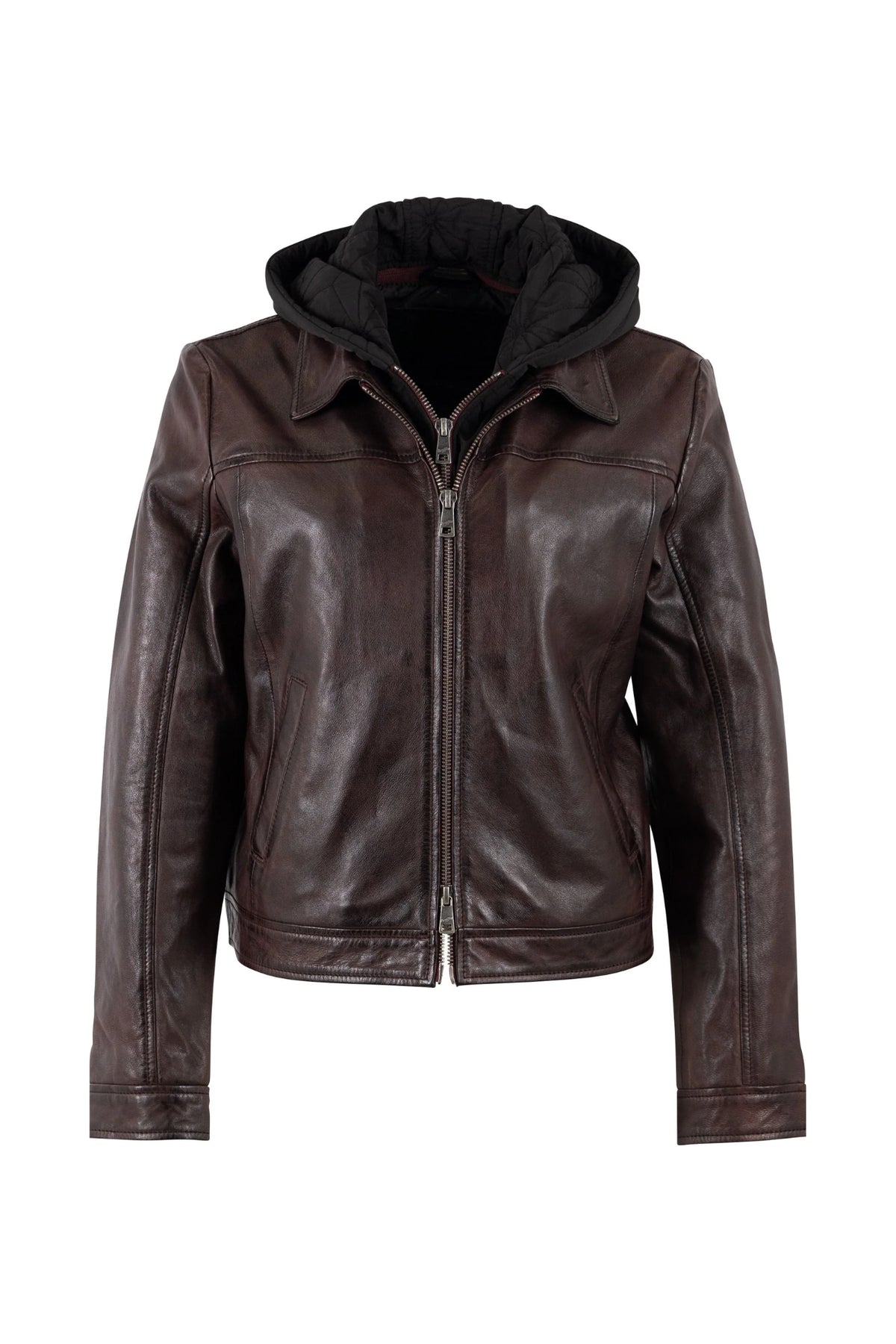 Avih Hooded Leather Jacket