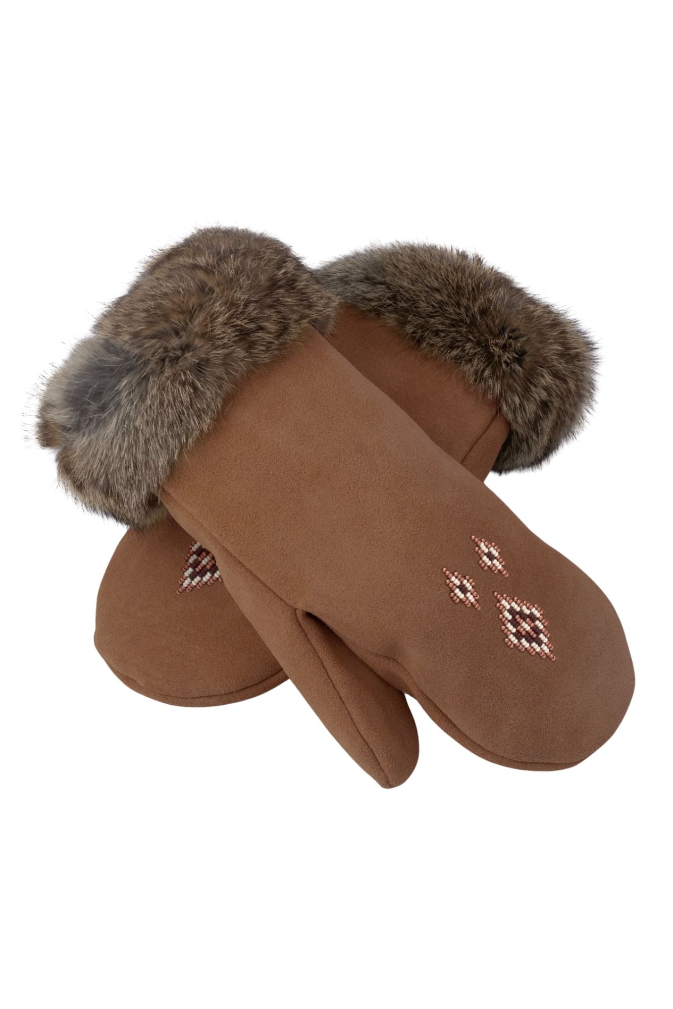 Fur Trim Leather Mitt