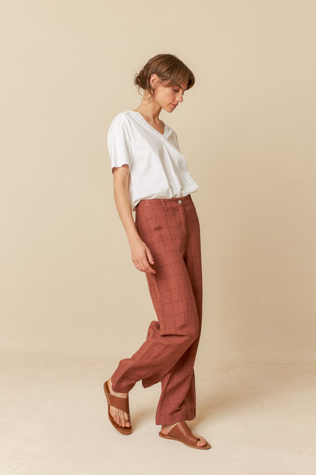 Windowpane Check Pants