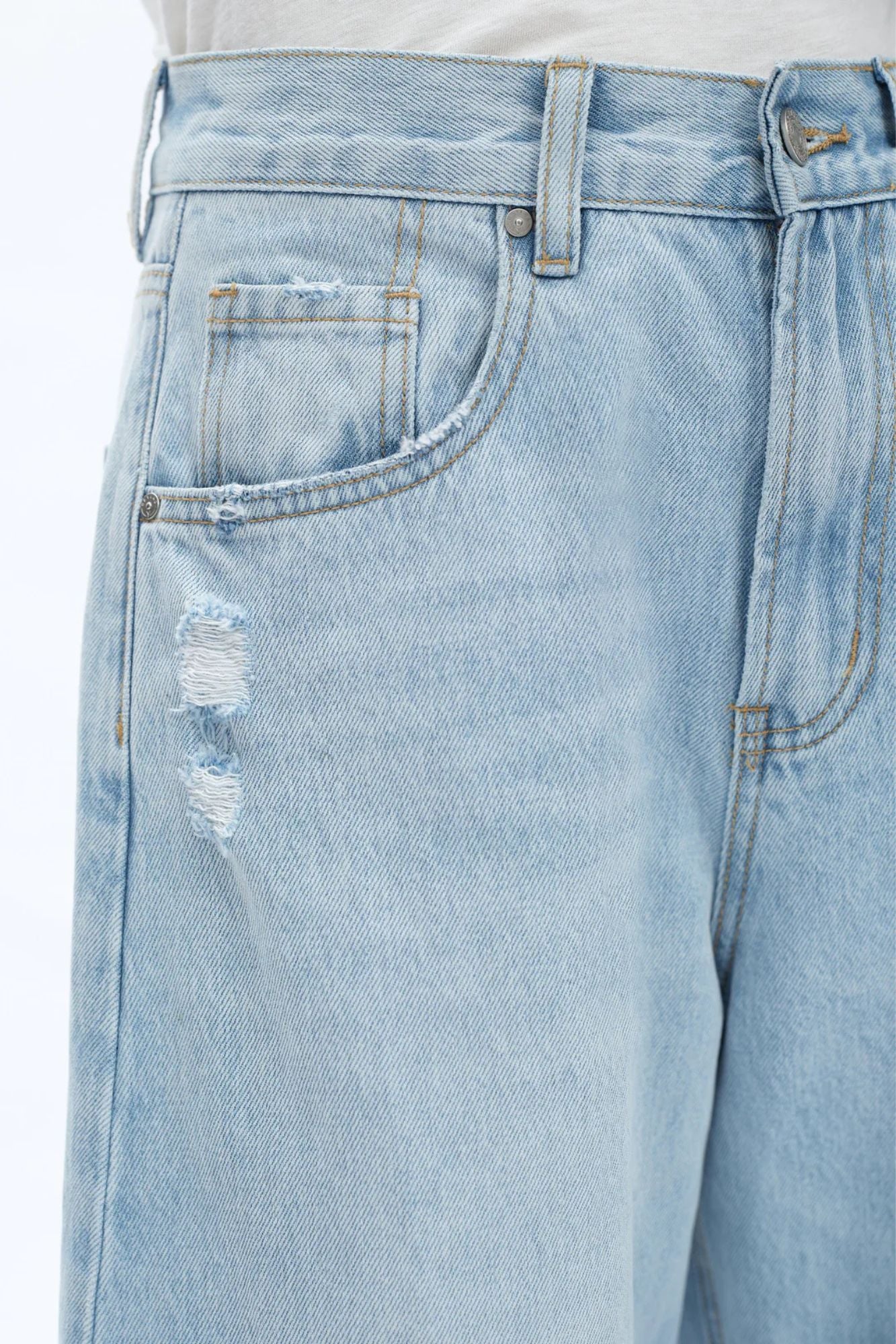 High Rise Drop Crotch Barrel Jeans