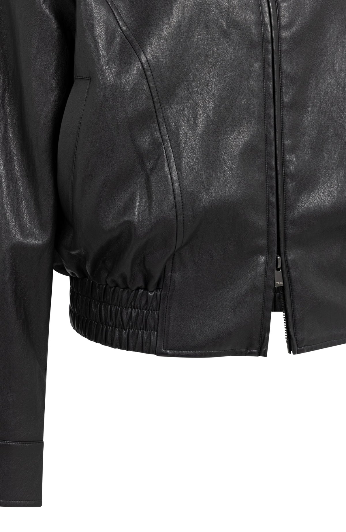 Faux Leather Cropped Jacket