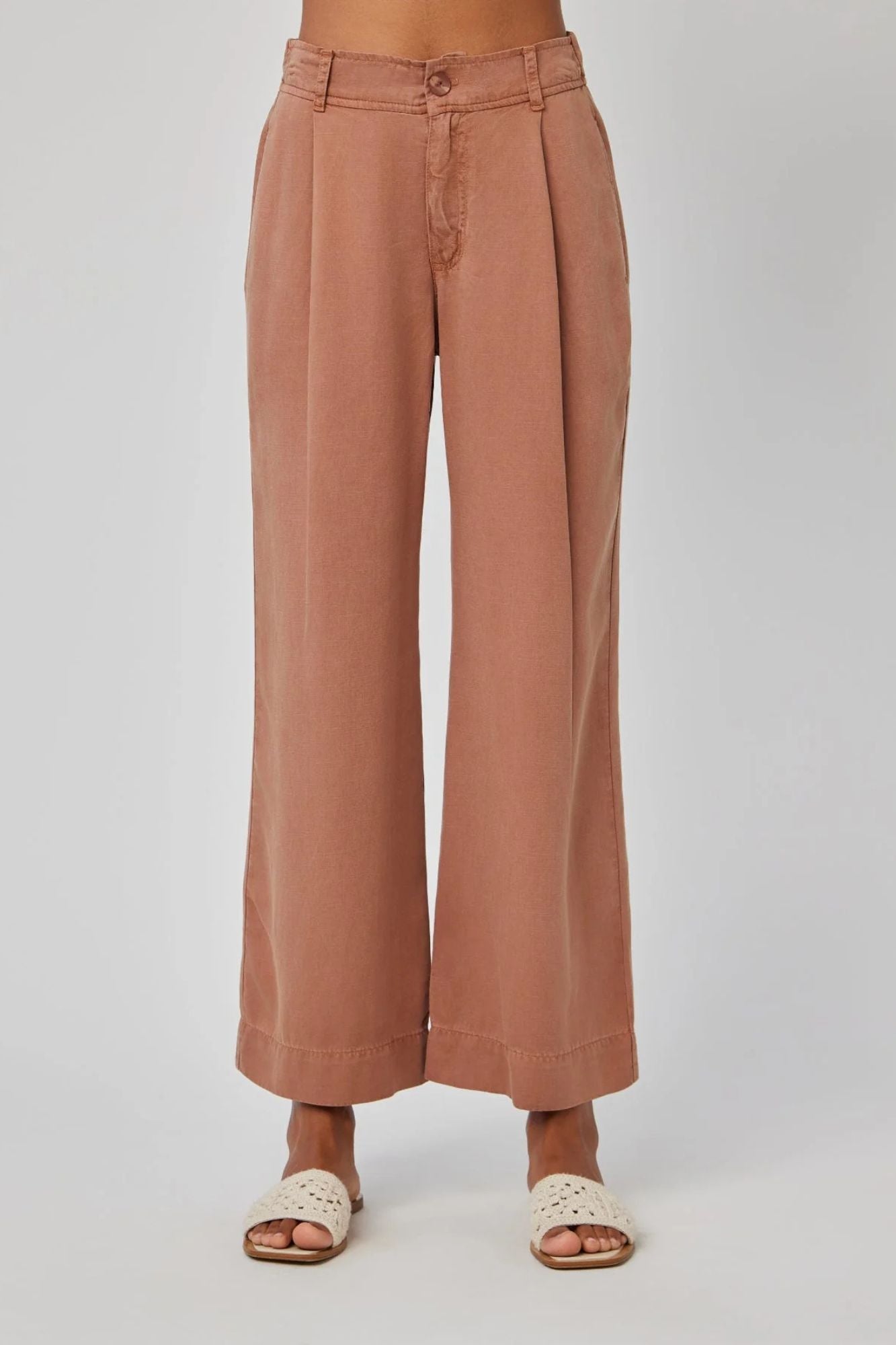 Marina Pleated Wide Leg Ankle Pant