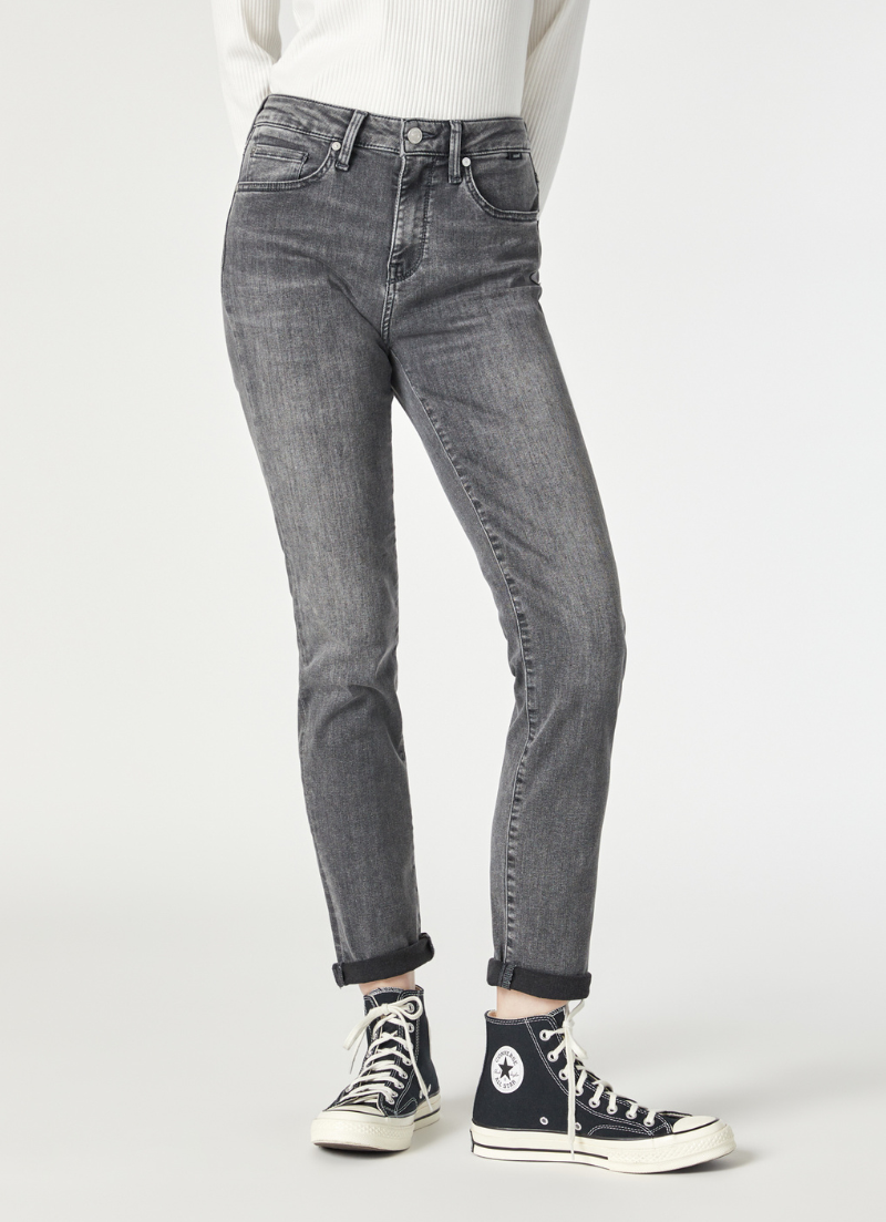 Kathleen Slim Boyfriend | Mid Grey Feather Blue