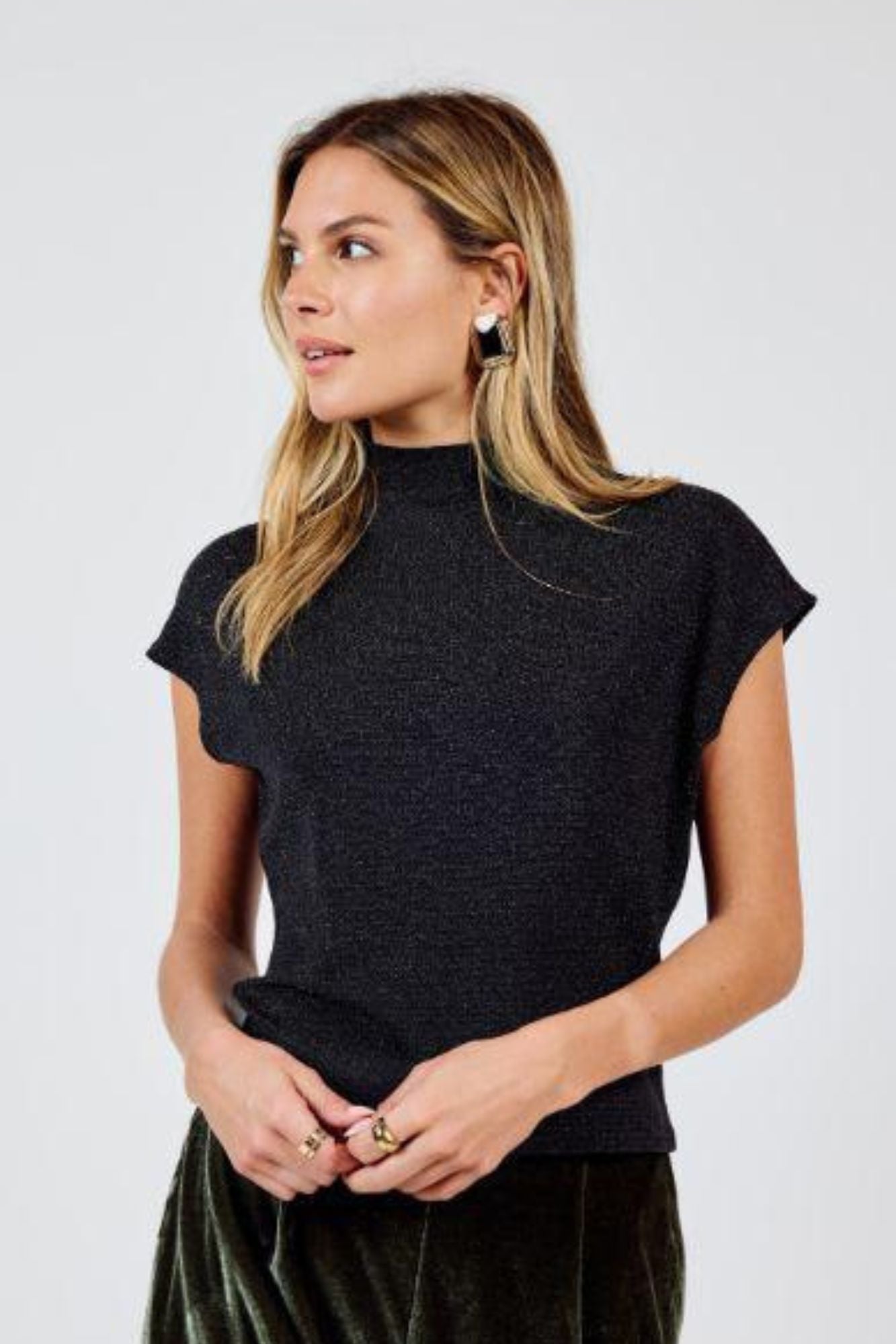 Guiding Light Lurex Mockneck Tank Top