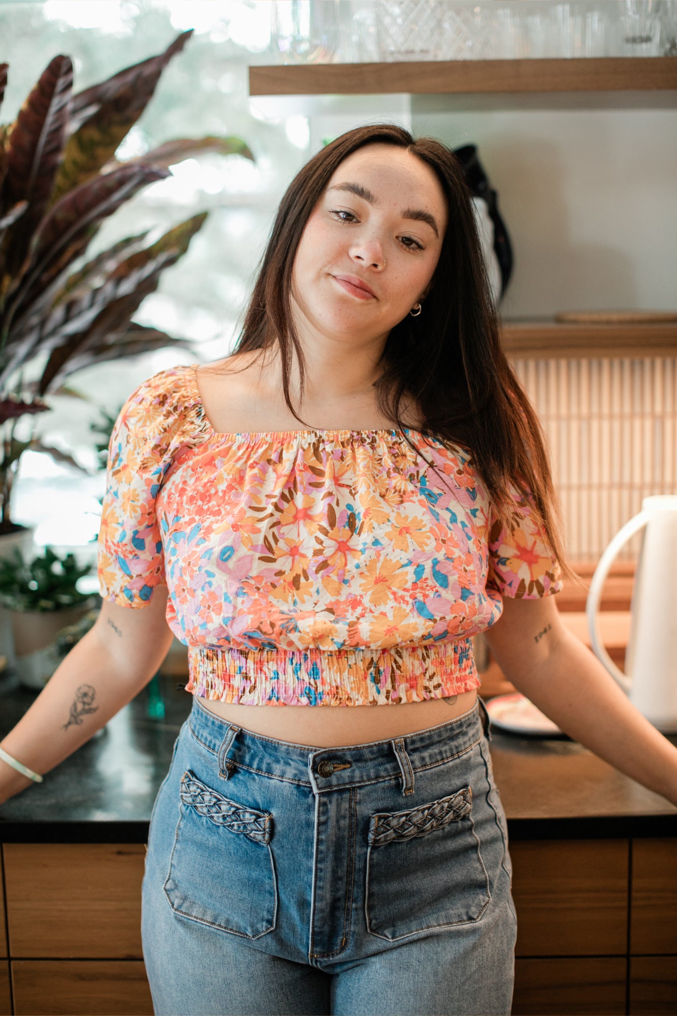 Moonscapes Square Neck Top