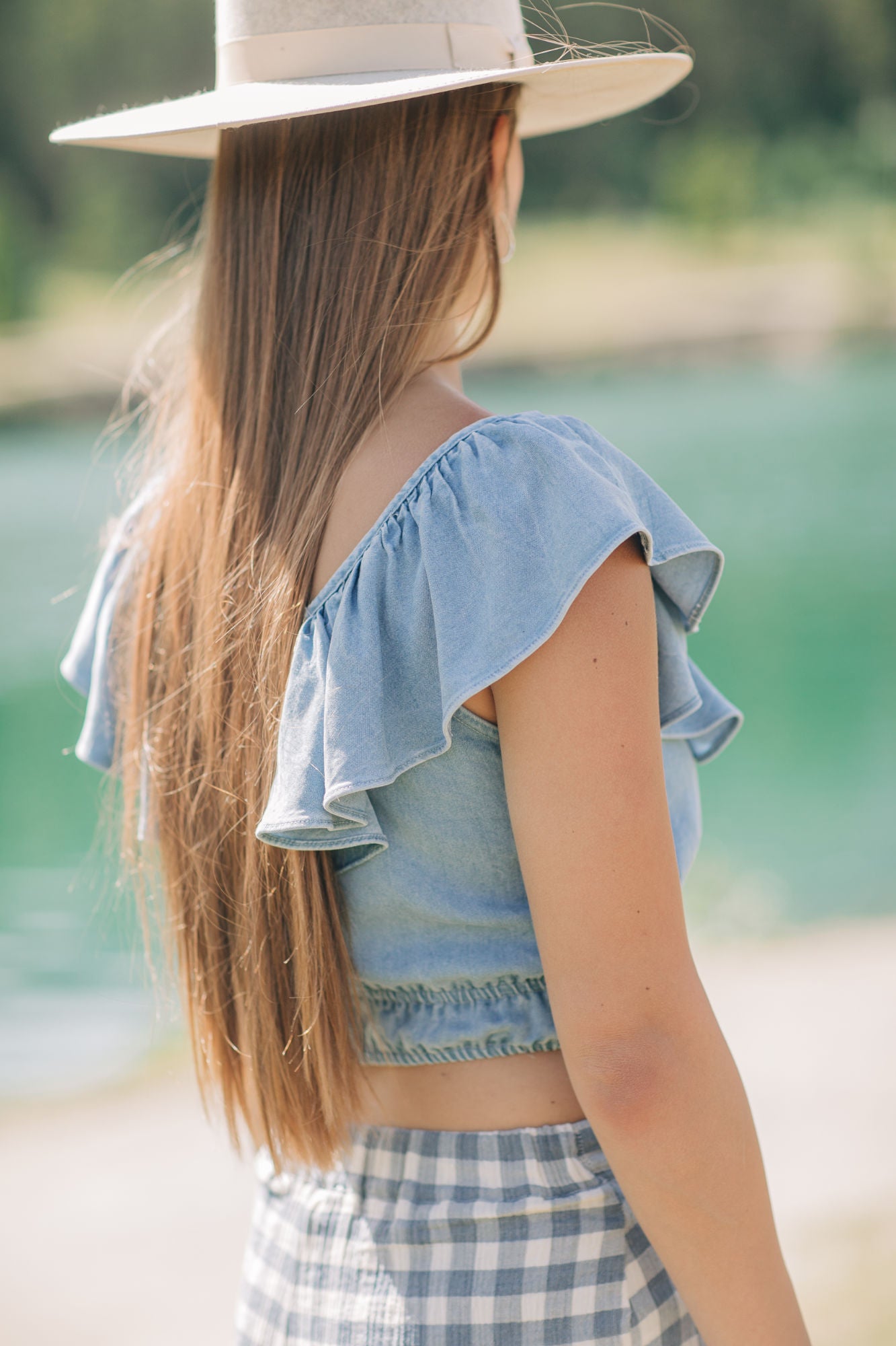 It's Pouring Wide Ruffle Neckline Top