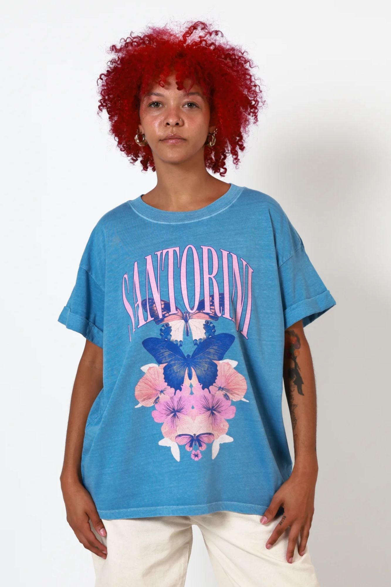 Santorini Butterflies Boyfriend Tee