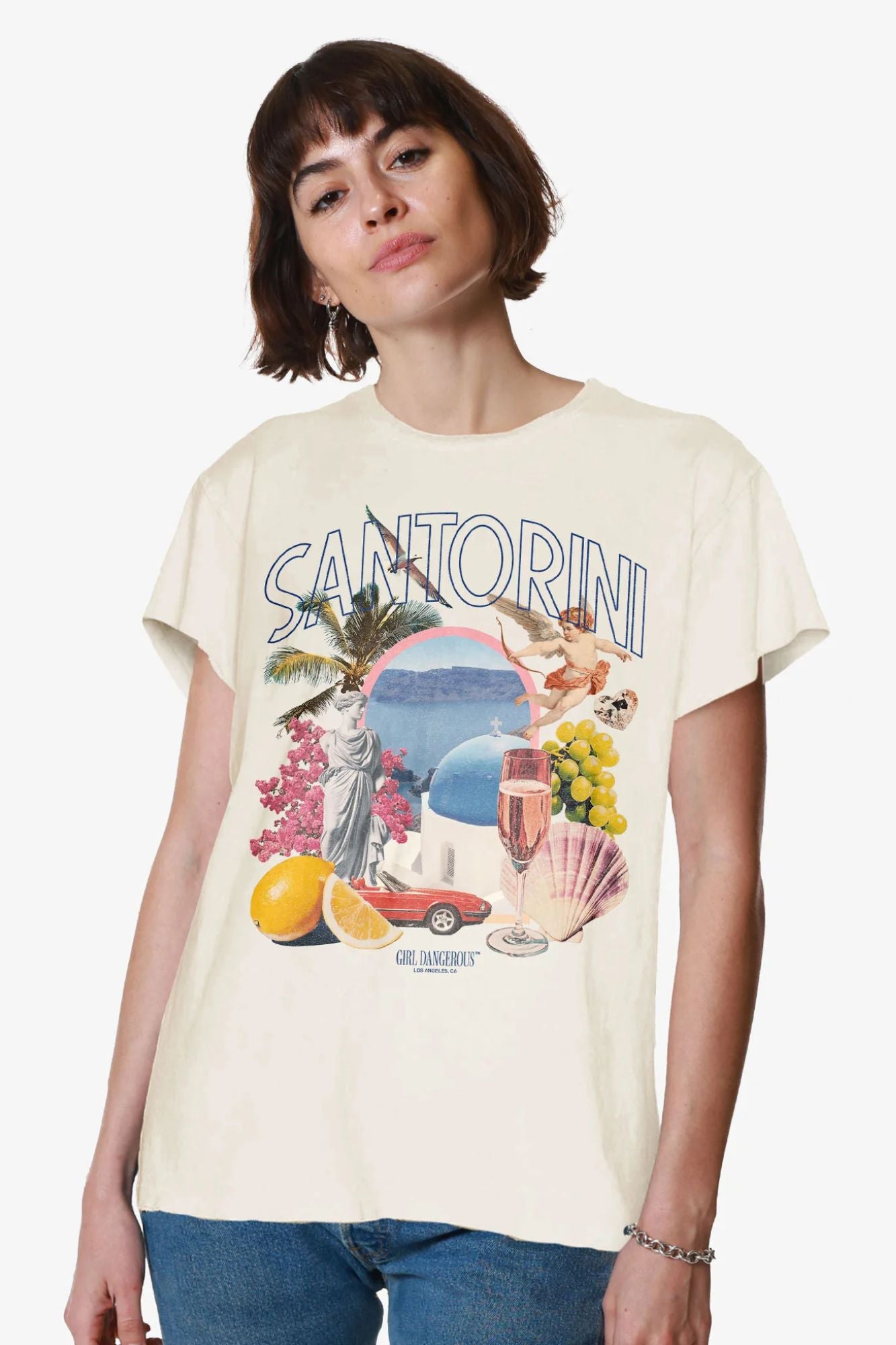 Santorini Collage Vintage Tee