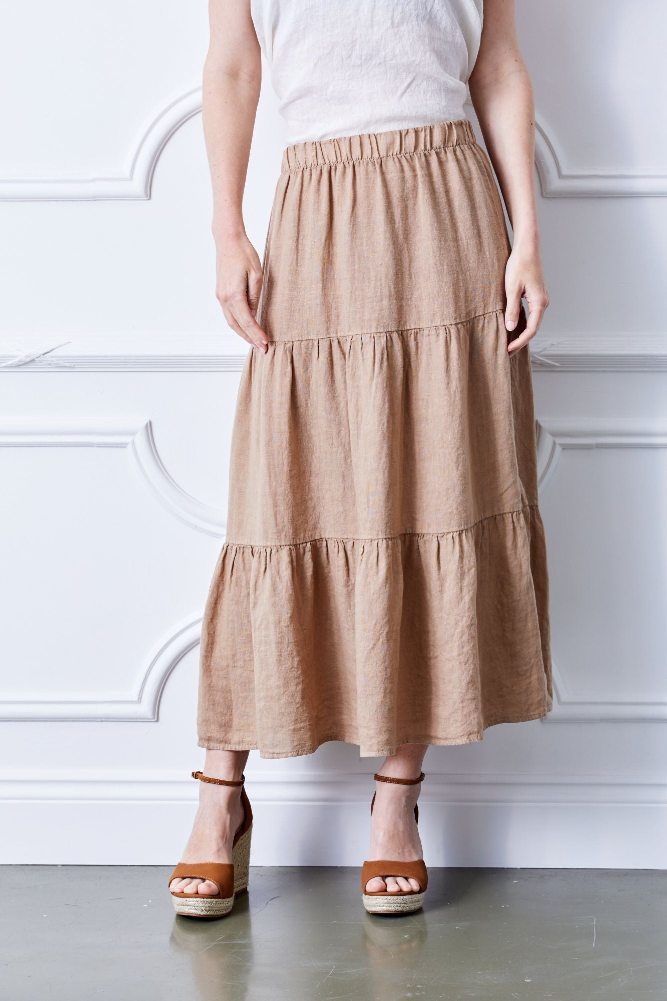 Sergio Tiered Linen Skirt