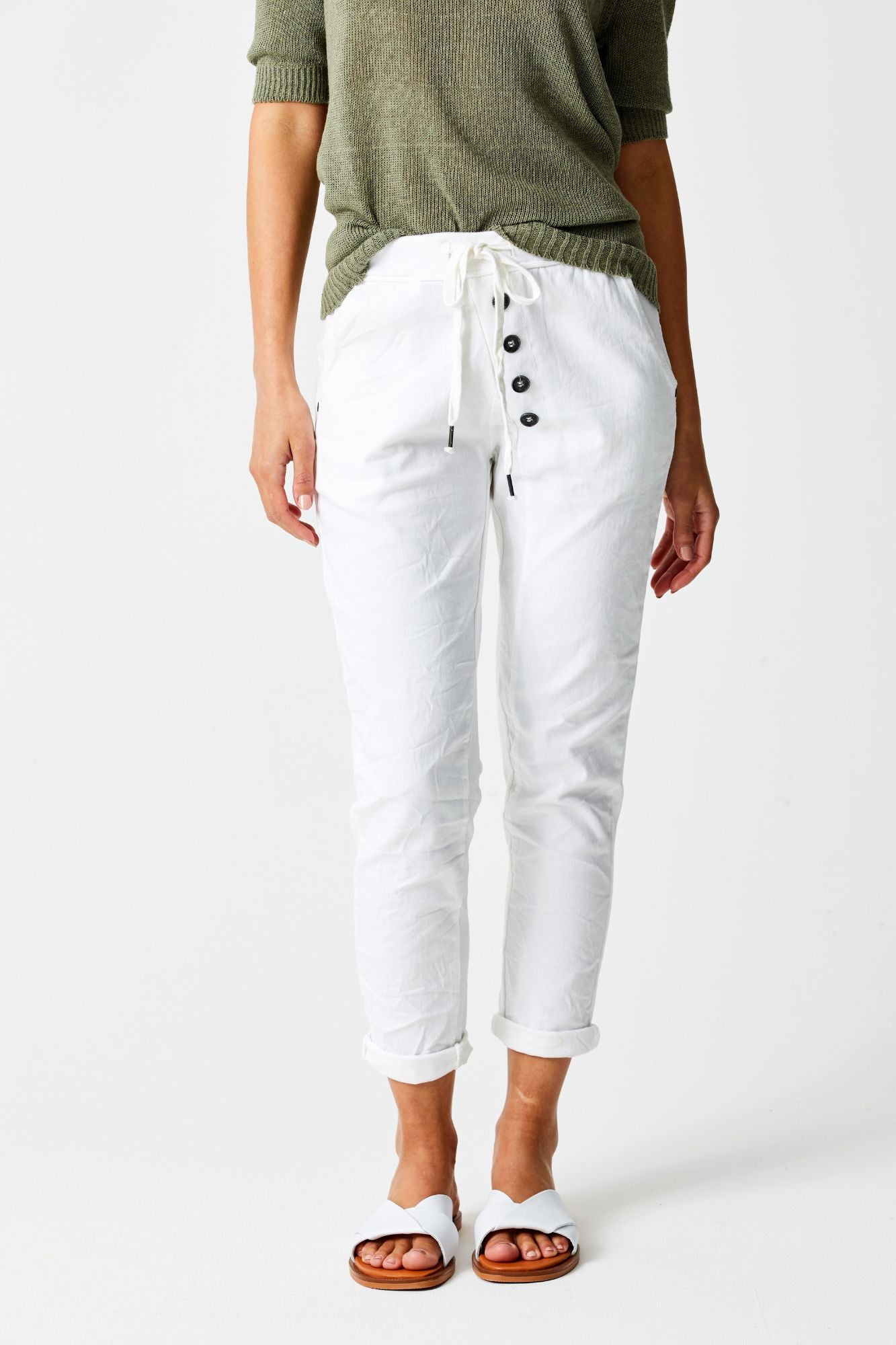 Becca Button Detail Joggers