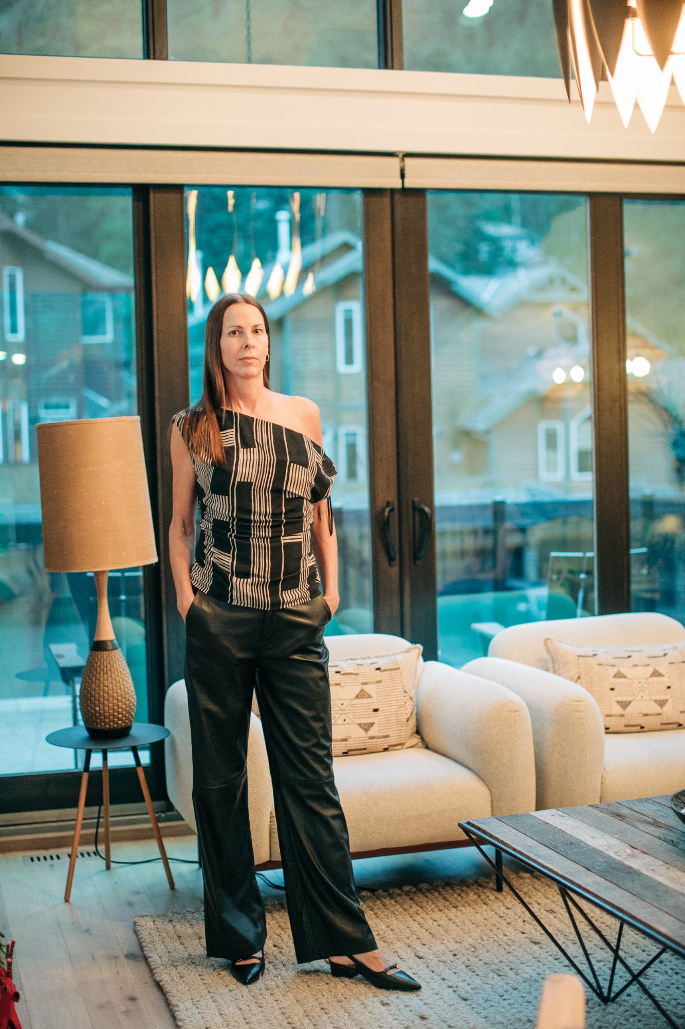 Trousers Wide Vegan Leather