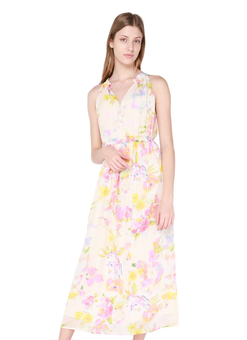 V-Neck Halter Midi Dress