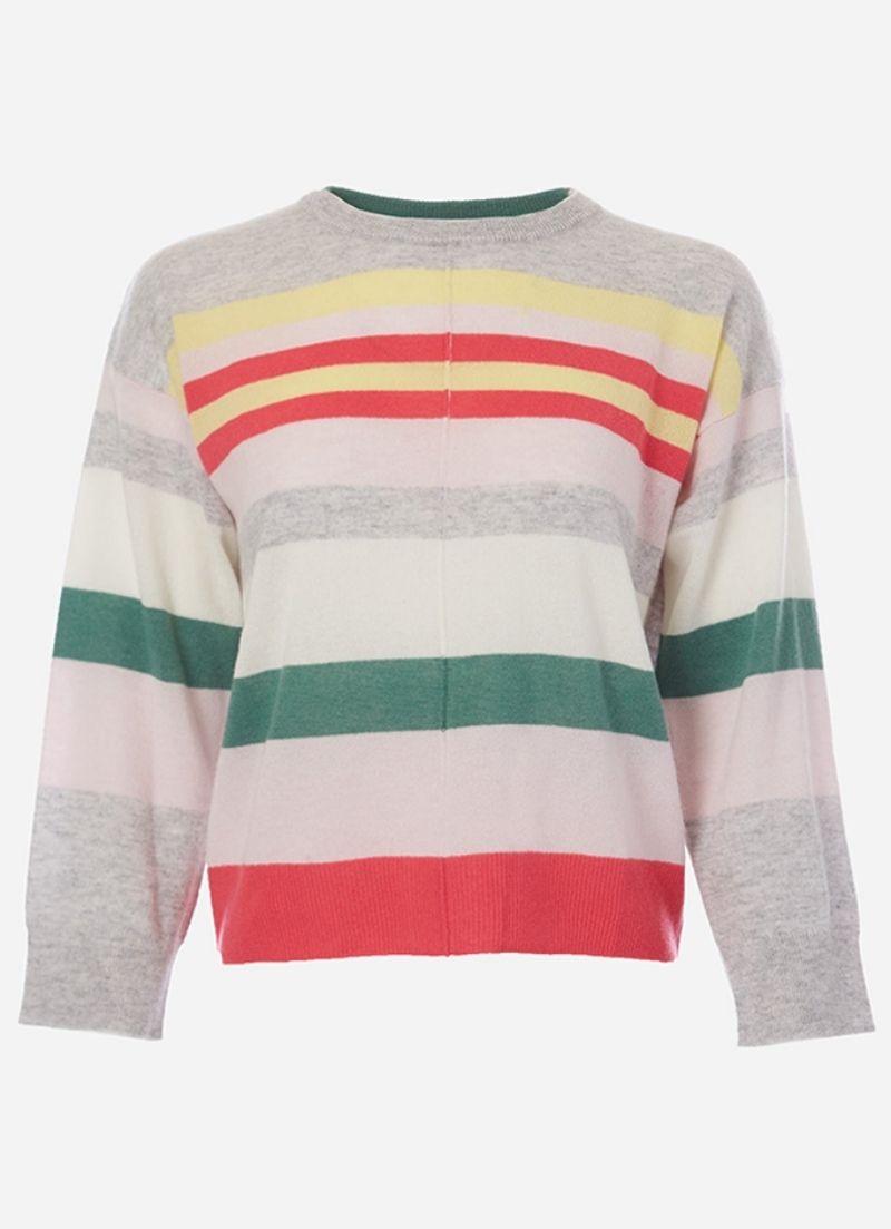 Autumn Cashmere - Mixed Stripe Boxy Crew