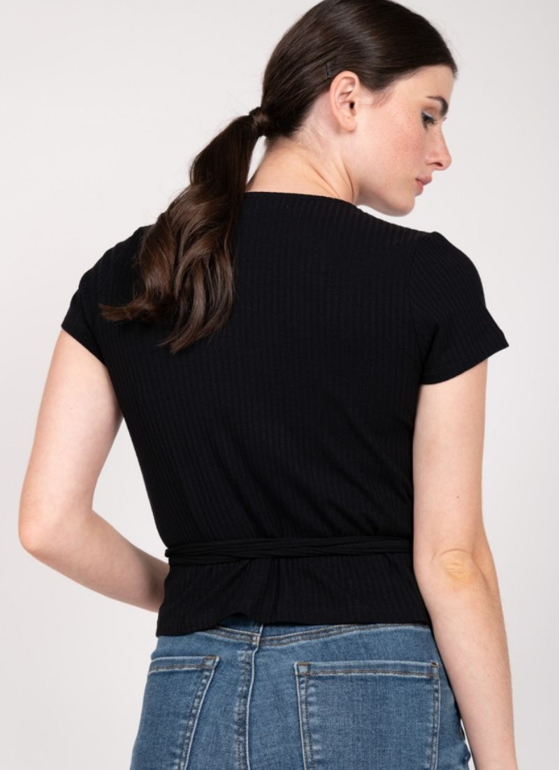 Ribbed Wrap Top
