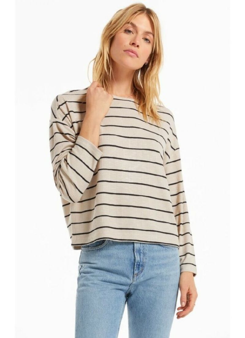 Carly Stripe Hacci Top
