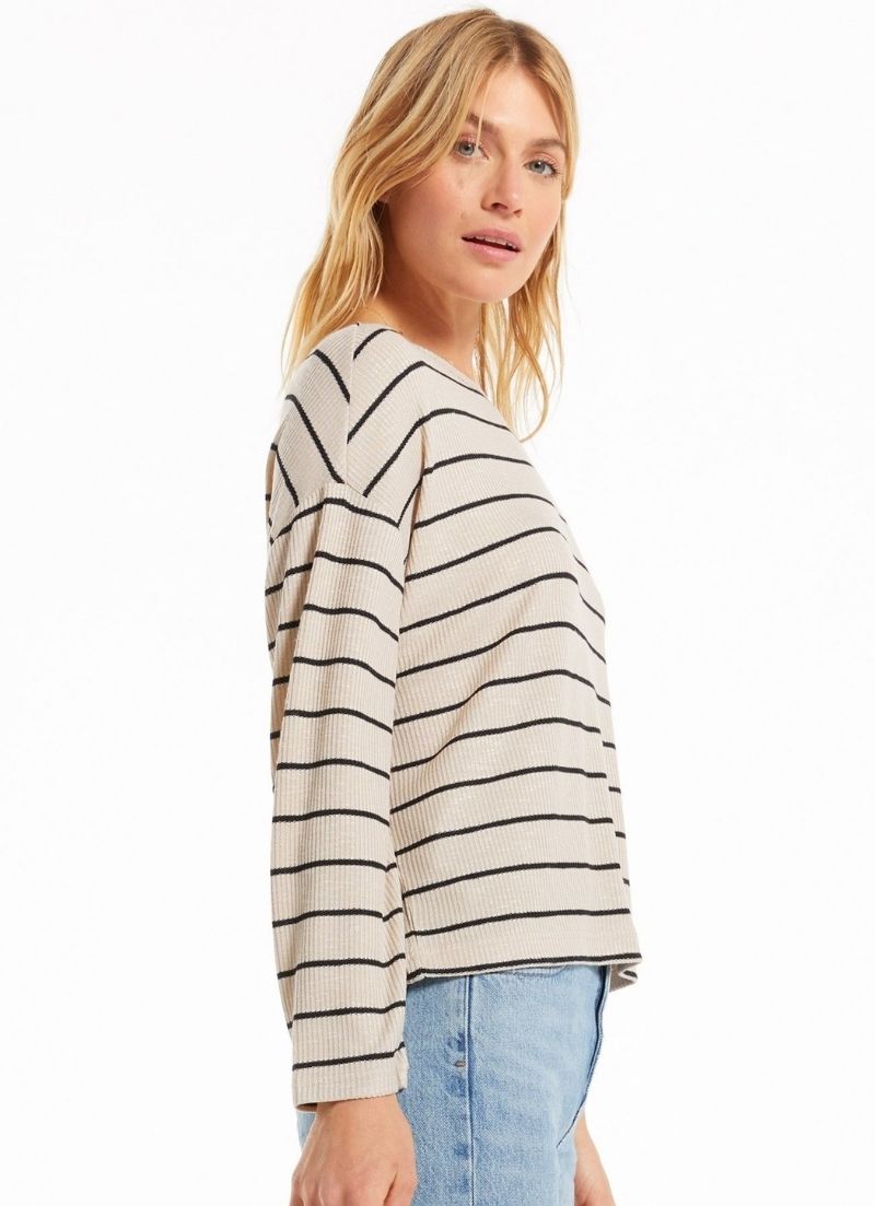 Carly Stripe Hacci Top