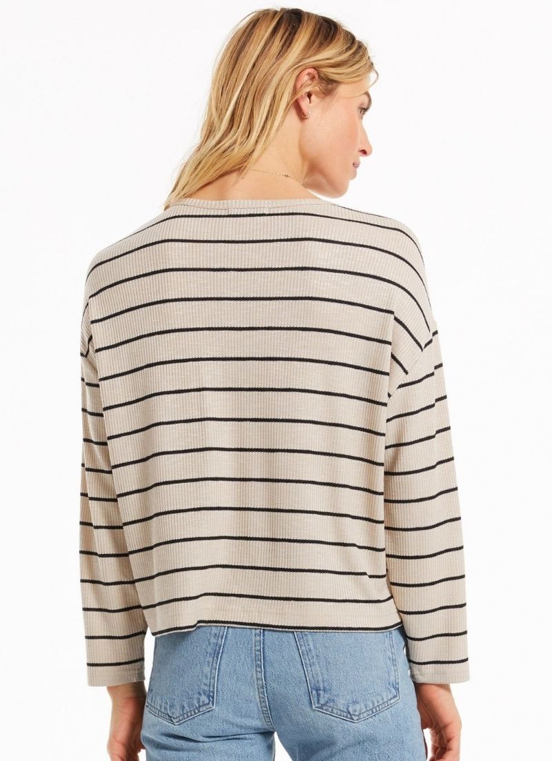 Carly Stripe Hacci Top