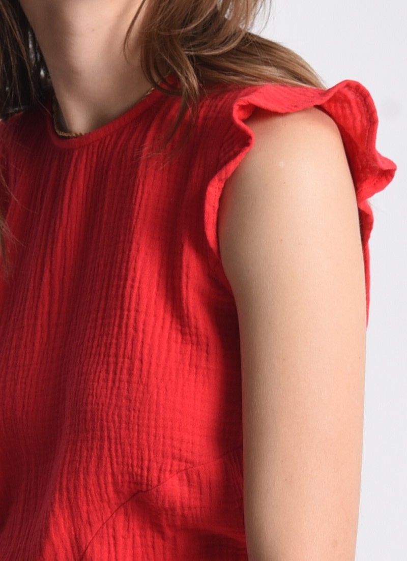 Tie Front Sleeveless Blouse